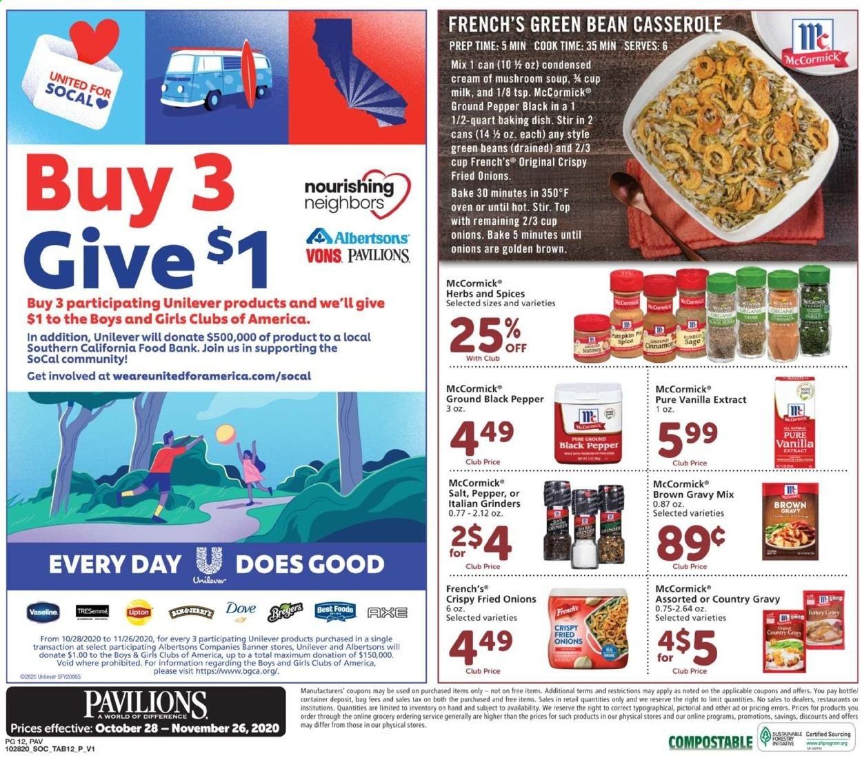 Pavilions (CA) Weekly Ad Flyer October 28 to November 26