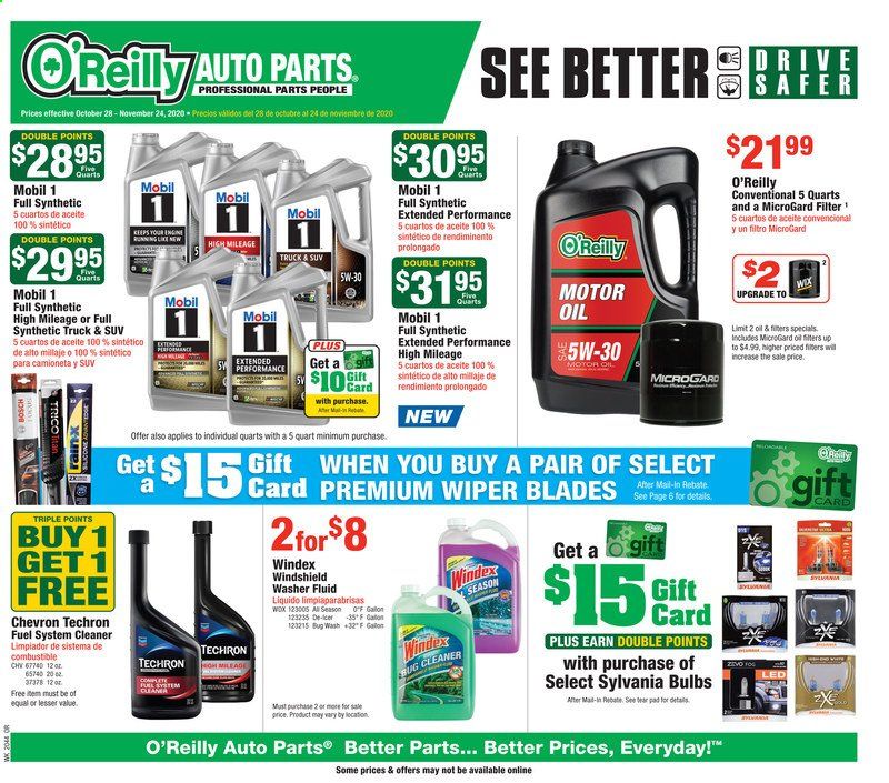 O'Reilly Auto Parts Weekly Ad Flyer October 28 to November 4
