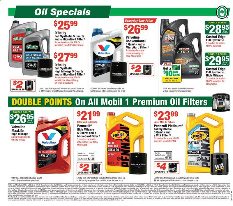 O'Reilly Auto Parts Weekly Ad Flyer October 28 to November 4