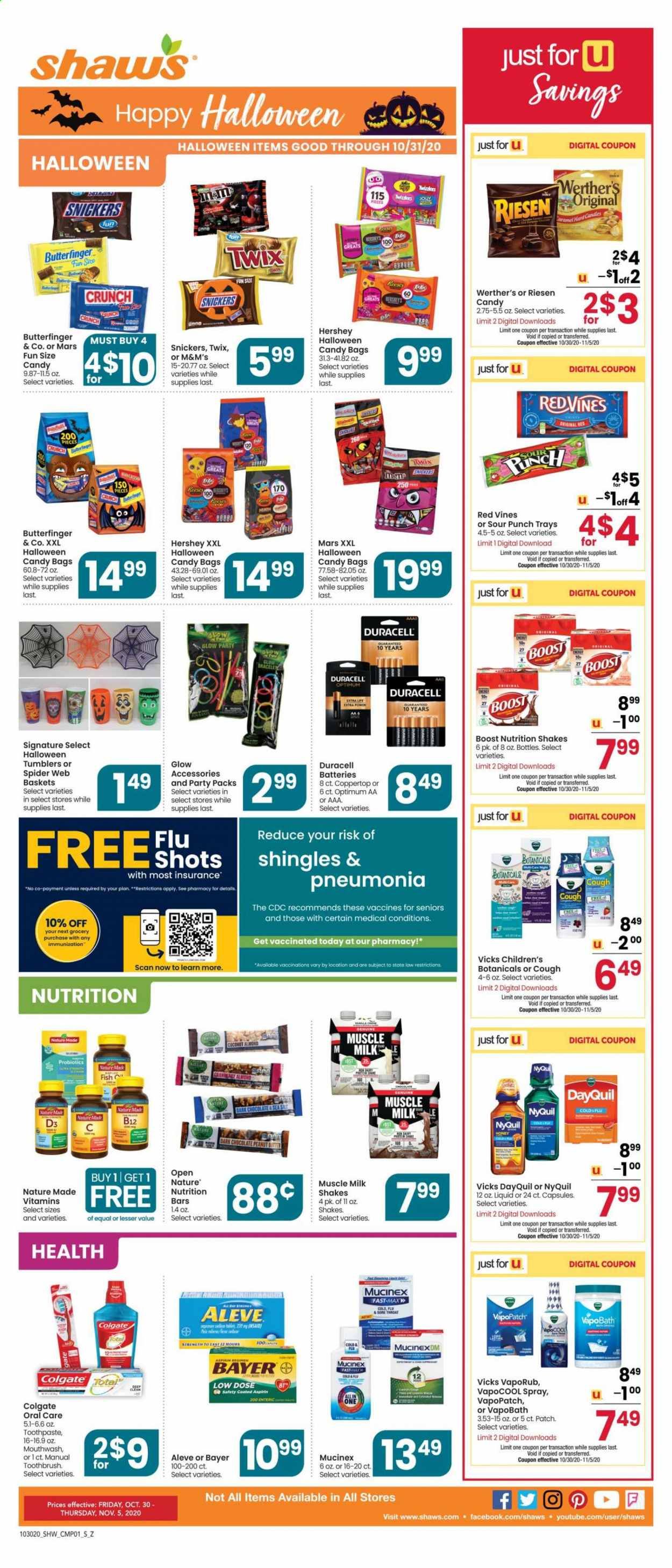 Shaw’s (MA, ME, NH, RI, VT) Weekly Ad Flyer October 30 to November 5
