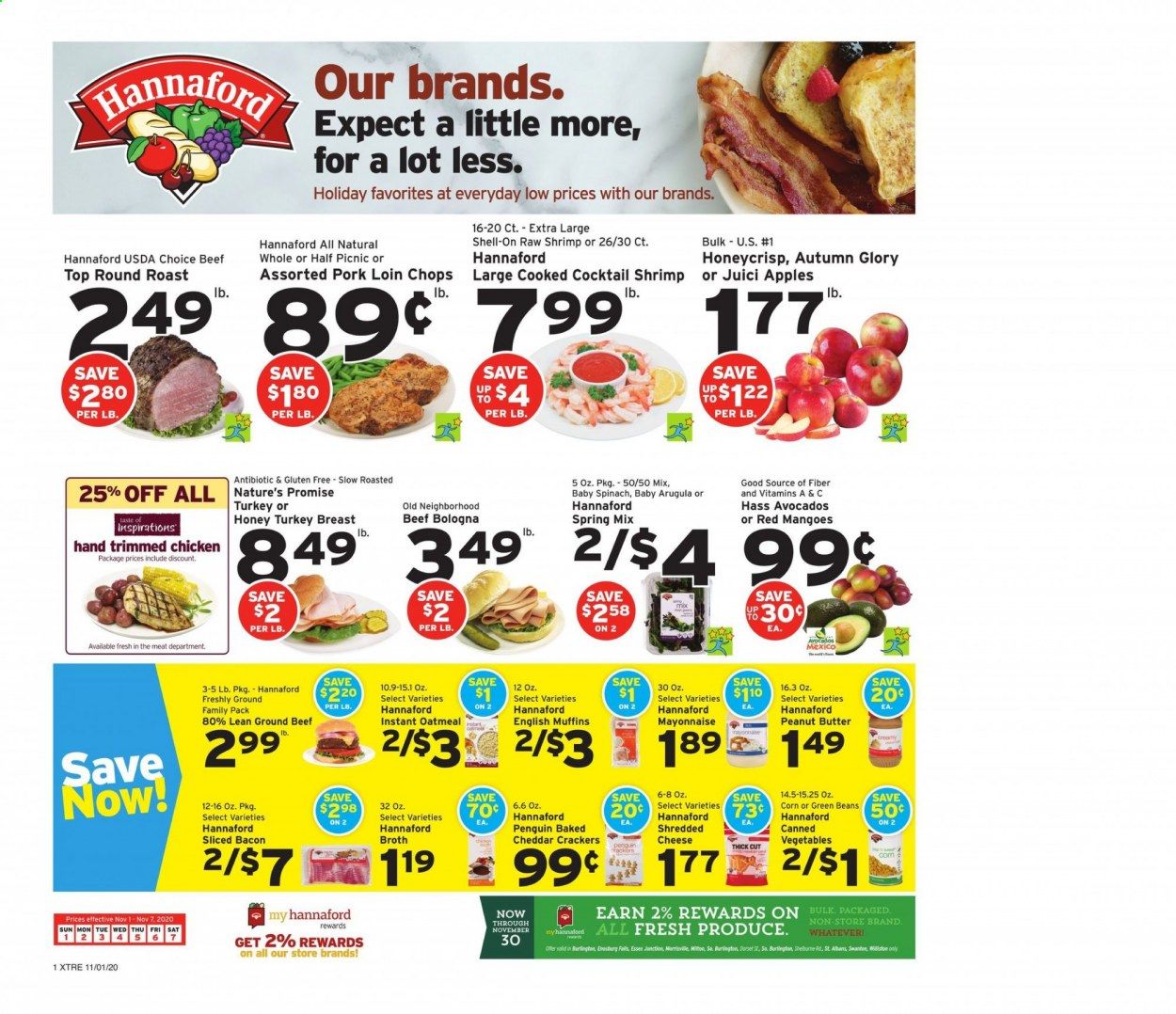 Hannaford (VT) Weekly Ad Flyer November 1 to November 7