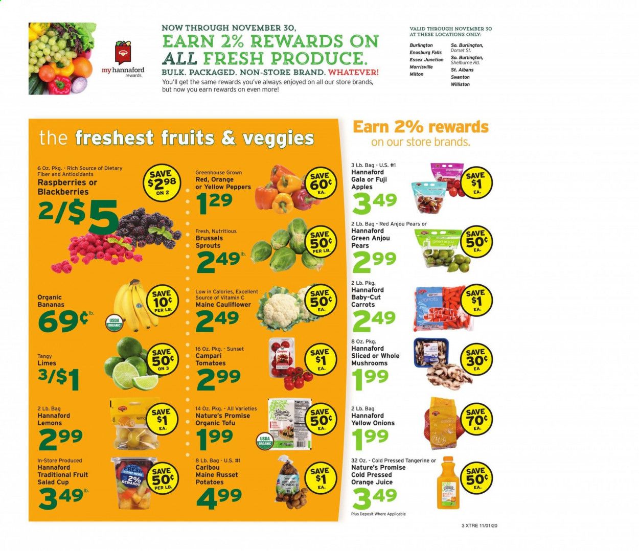 Hannaford (VT) Weekly Ad Flyer November 1 to November 7