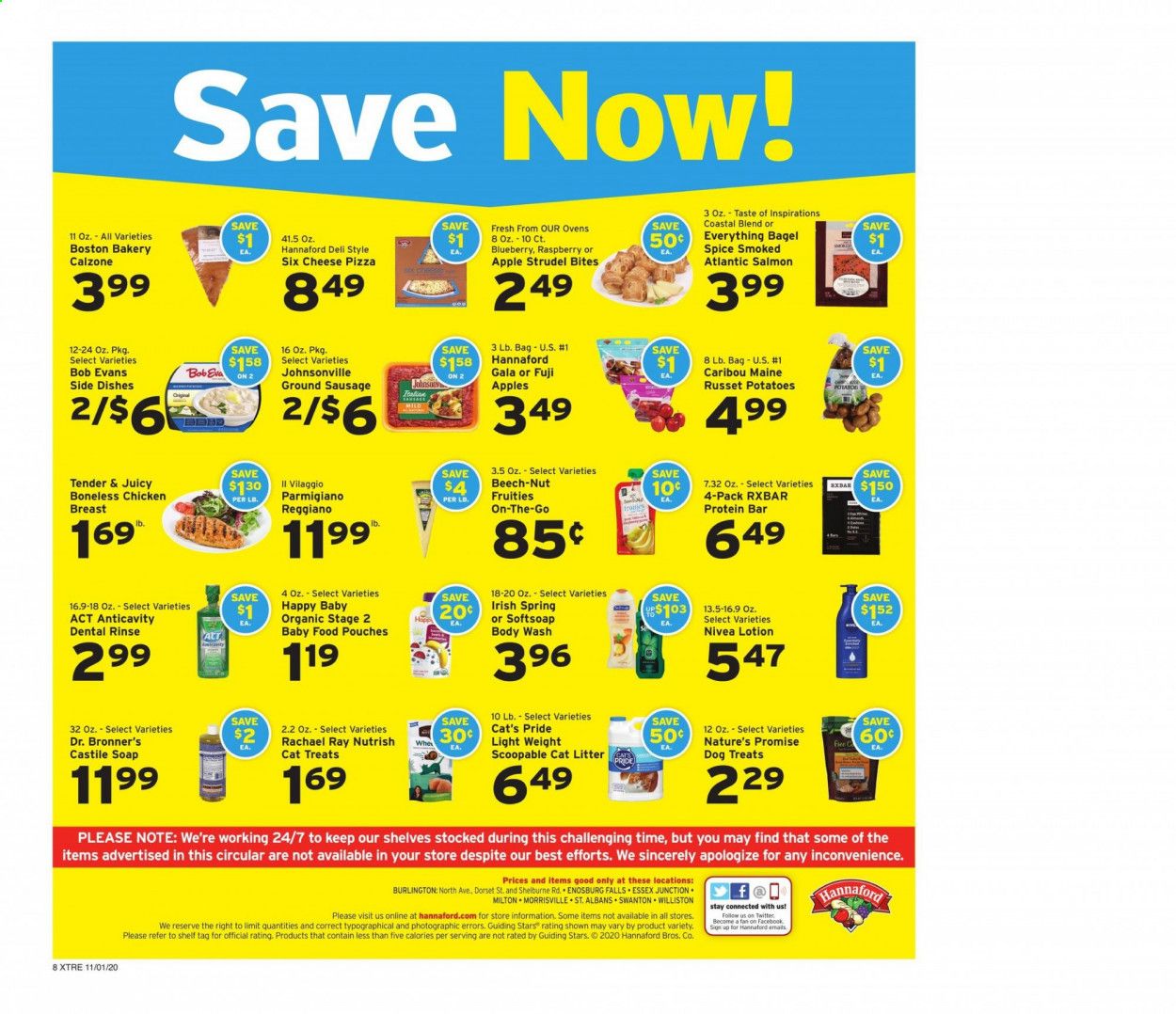 Hannaford (VT) Weekly Ad Flyer November 1 to November 7