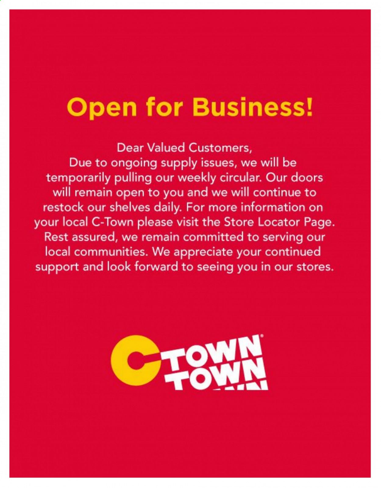 C-Town Weekly Ad Flyer October 30 to November 5