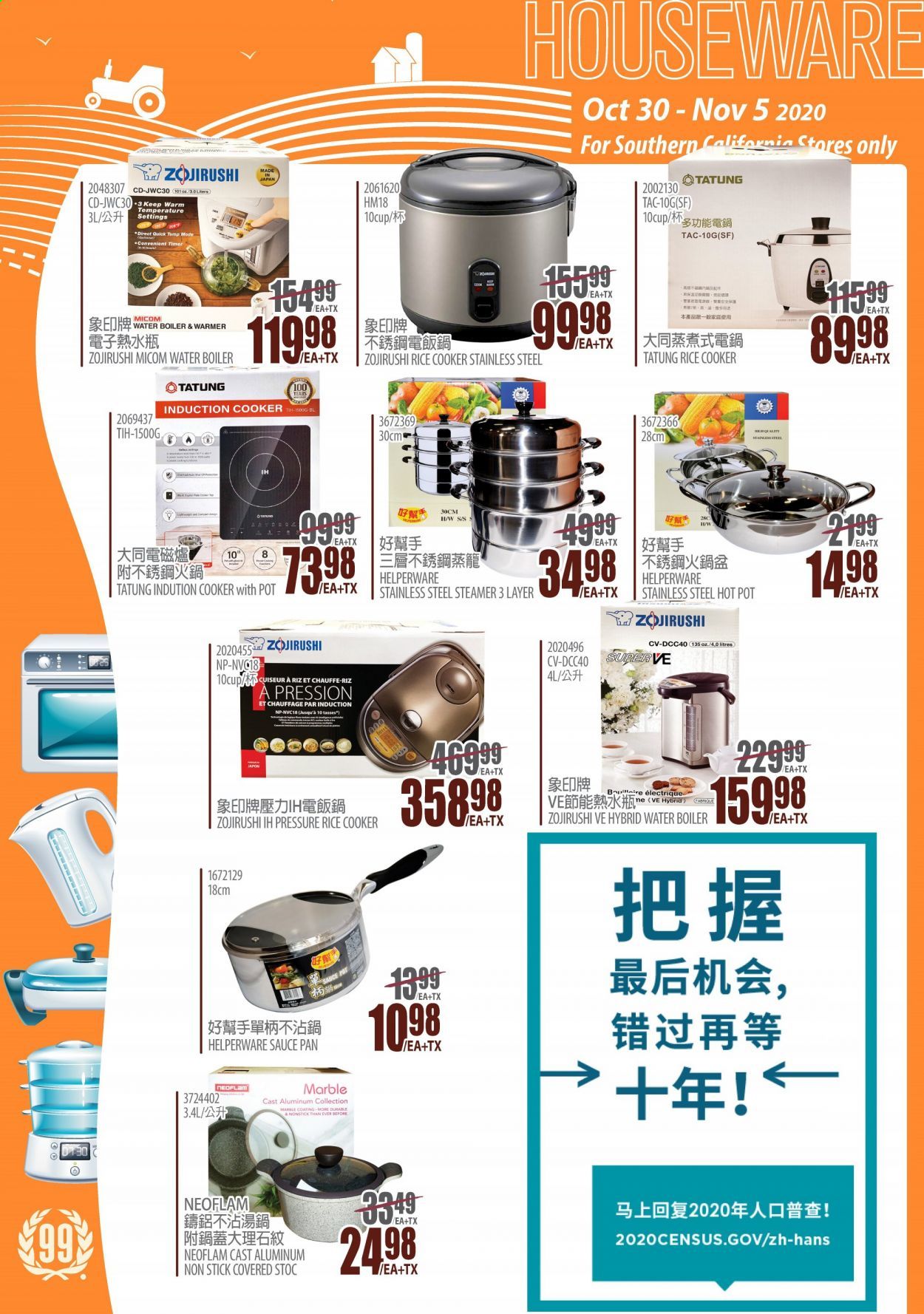 99 Ranch Market (CA, MD, NJ, NV, OR, TX, WA) Weekly Ad Flyer October 30 to November 5
