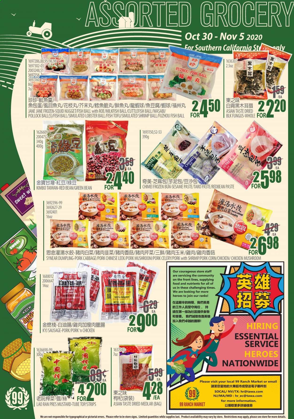 99 Ranch Market (CA, MD, NJ, NV, OR, TX, WA) Weekly Ad Flyer October 30 to November 5