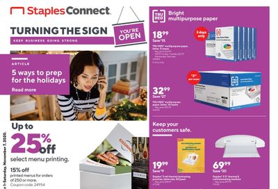 Staples Weekly Ad Flyer November 1 to November 7
