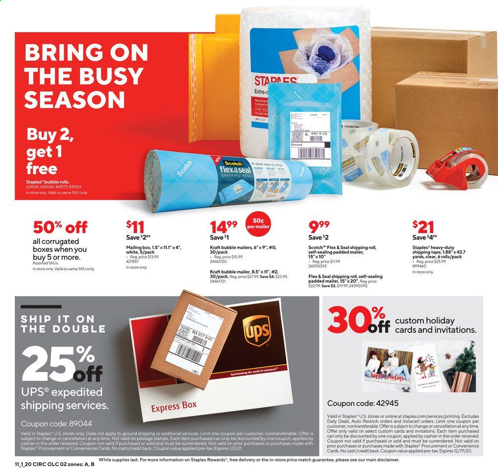 Staples Weekly Ad Flyer November 1 to November 7
