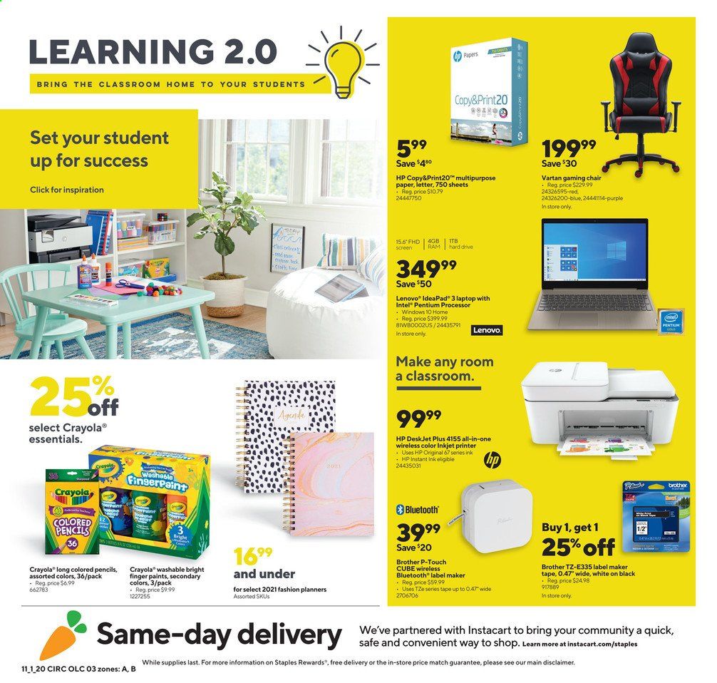Staples Weekly Ad Flyer November 1 to November 7