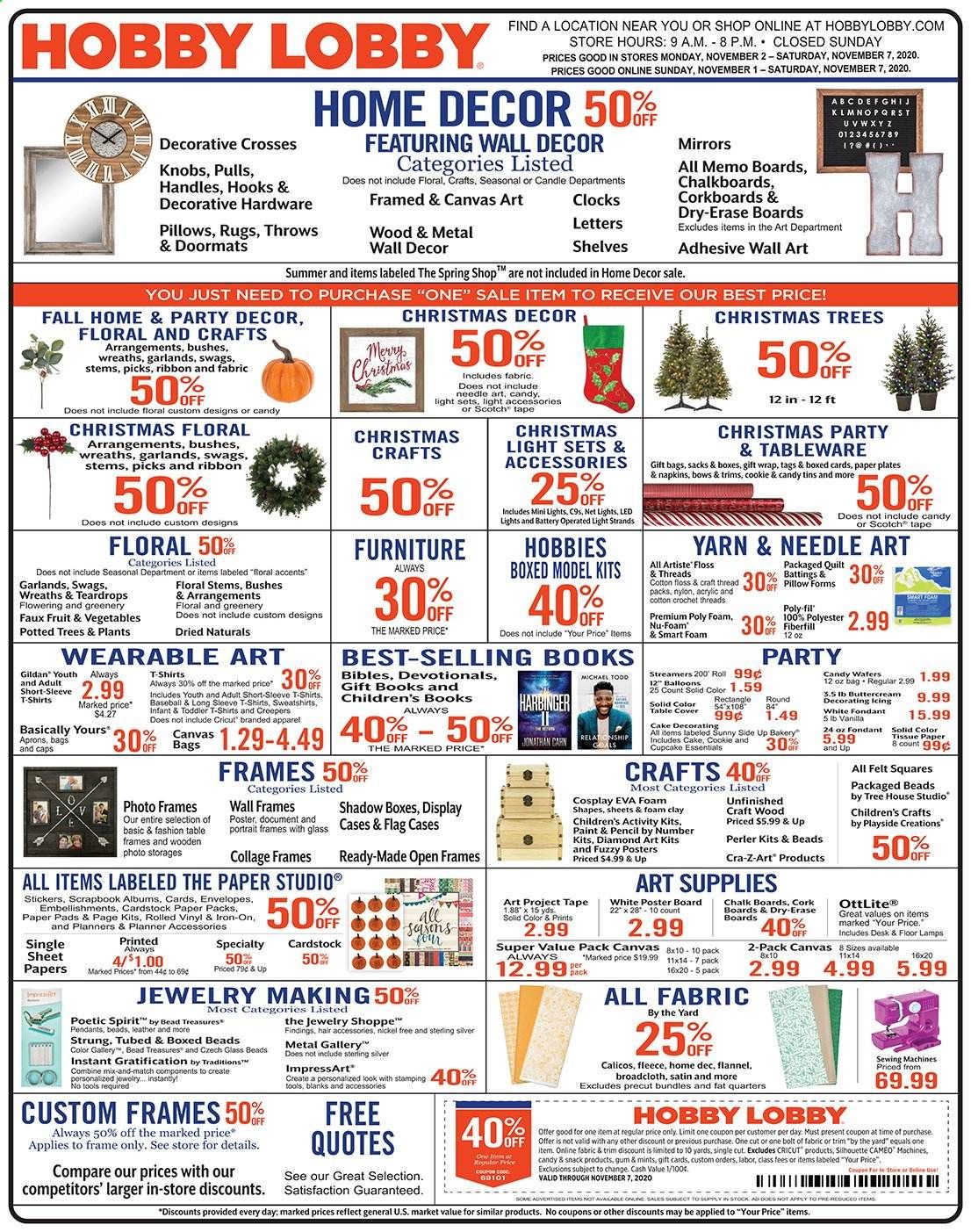 Hobby Lobby Weekly Ad Flyer November 1 to November 7