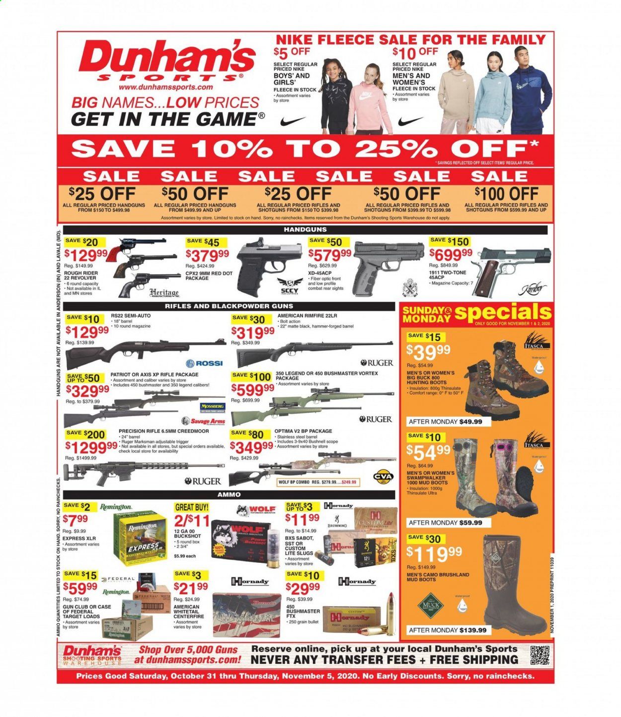 Dunham's Sports Weekly Ad Flyer October 31 to November 5