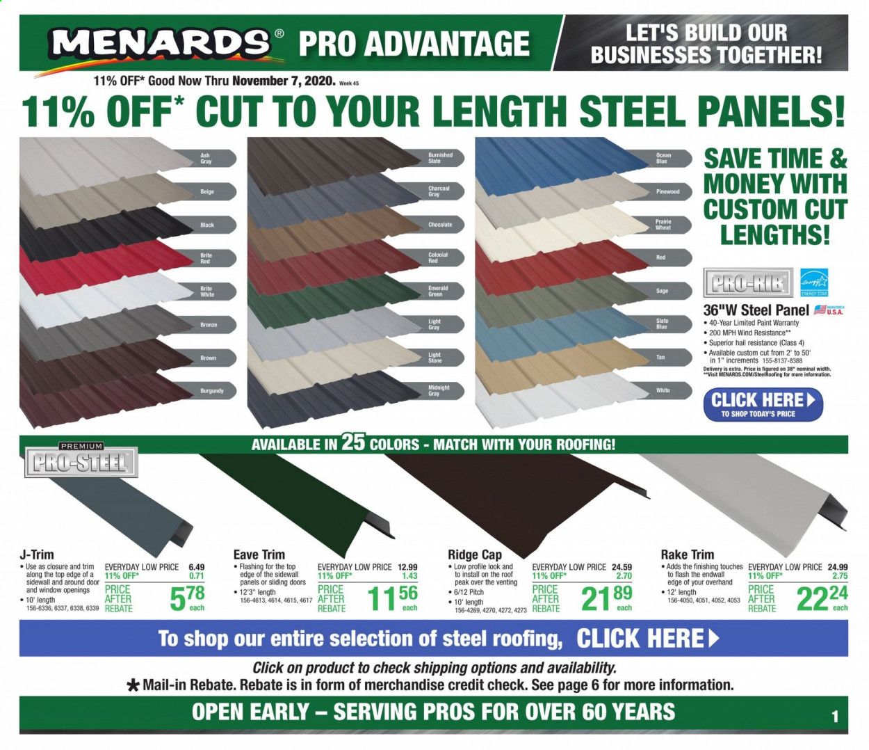 Menards Weekly Ad Flyer November 1 to November 7
