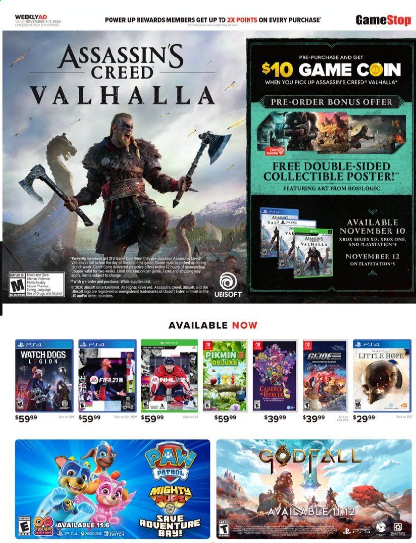 GameStop Weekly Ad Flyer November 1 to November 7