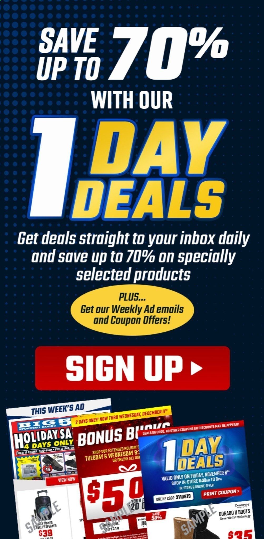 Big 5 Weekly Ad Flyer November 1 to November 7