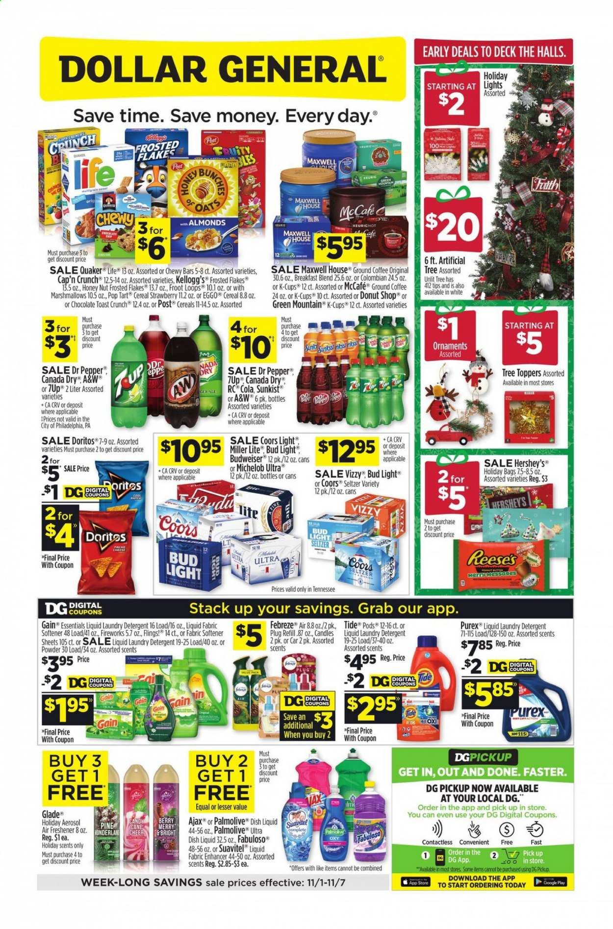 Dollar General (TN) Weekly Ad Flyer November 1 to November 7