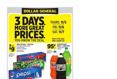 Dollar General (AL, TN) Weekly Ad Flyer November 1 to November 7