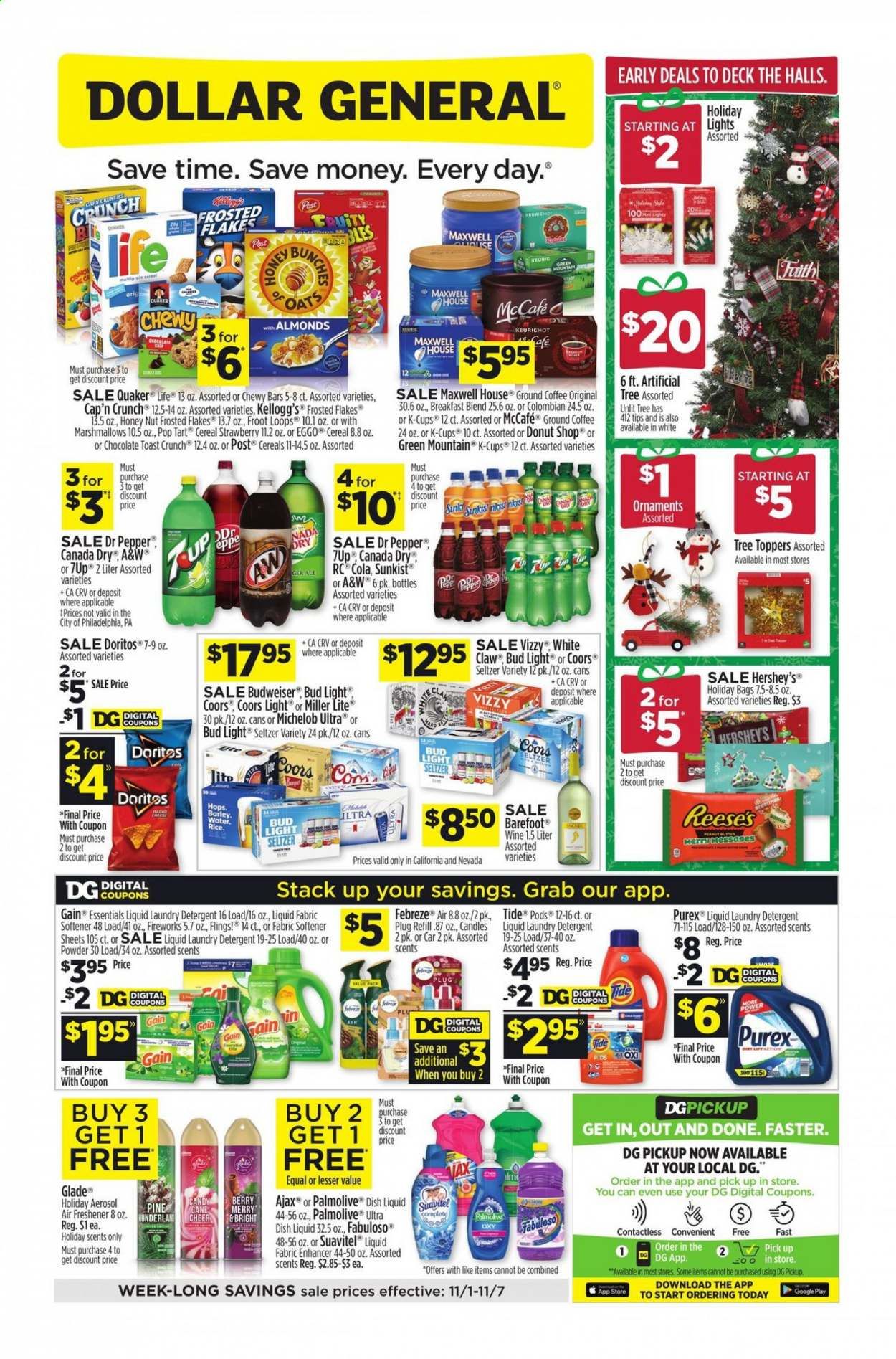 Dollar General (CA, NV) Weekly Ad Flyer November 1 to November 7