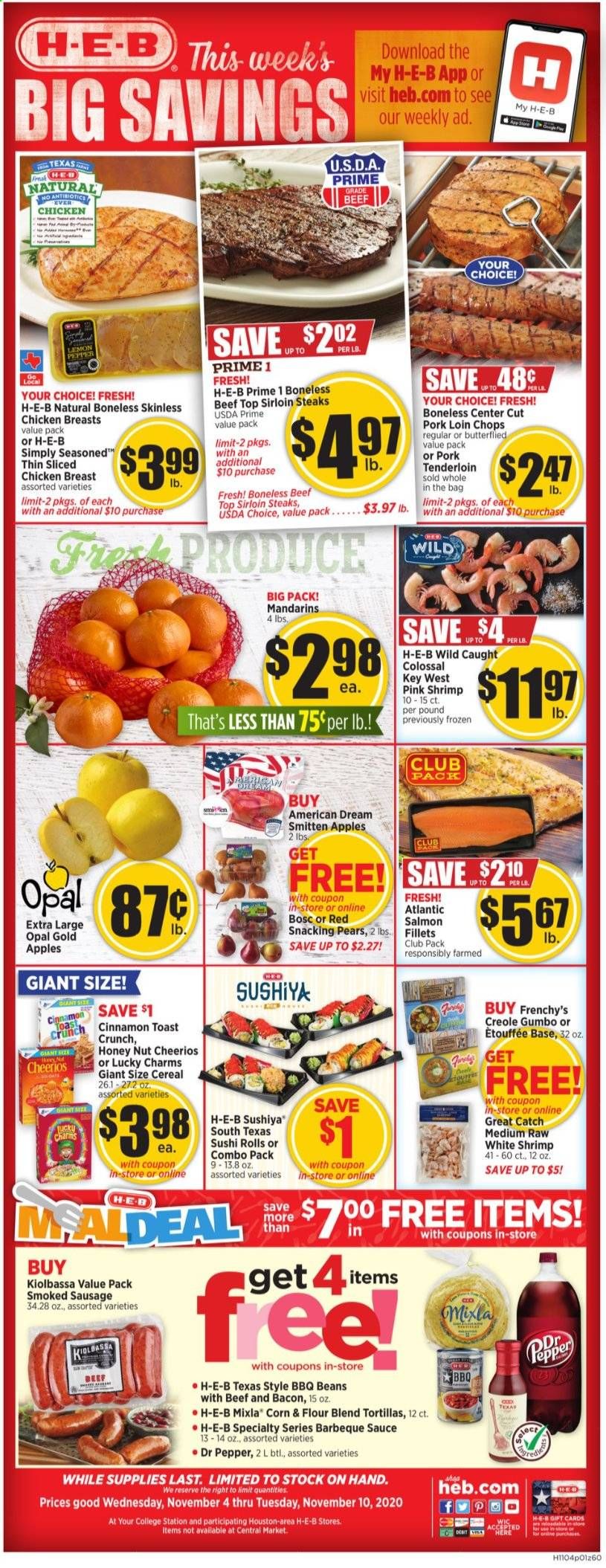 H-E-B (TX) Weekly Ad Flyer November 4 to November 10