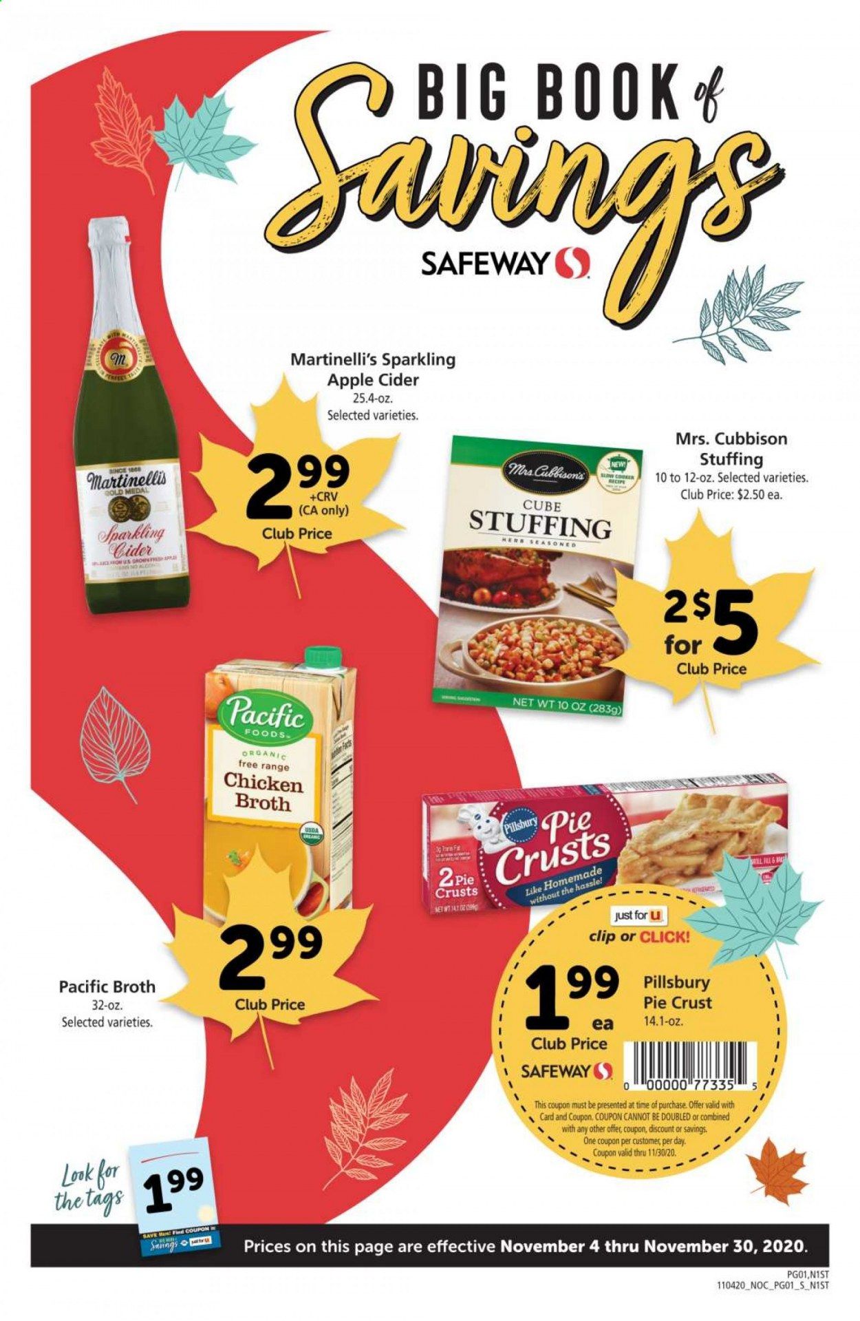 Safeway Weekly Ad Flyer November 4 to November 30