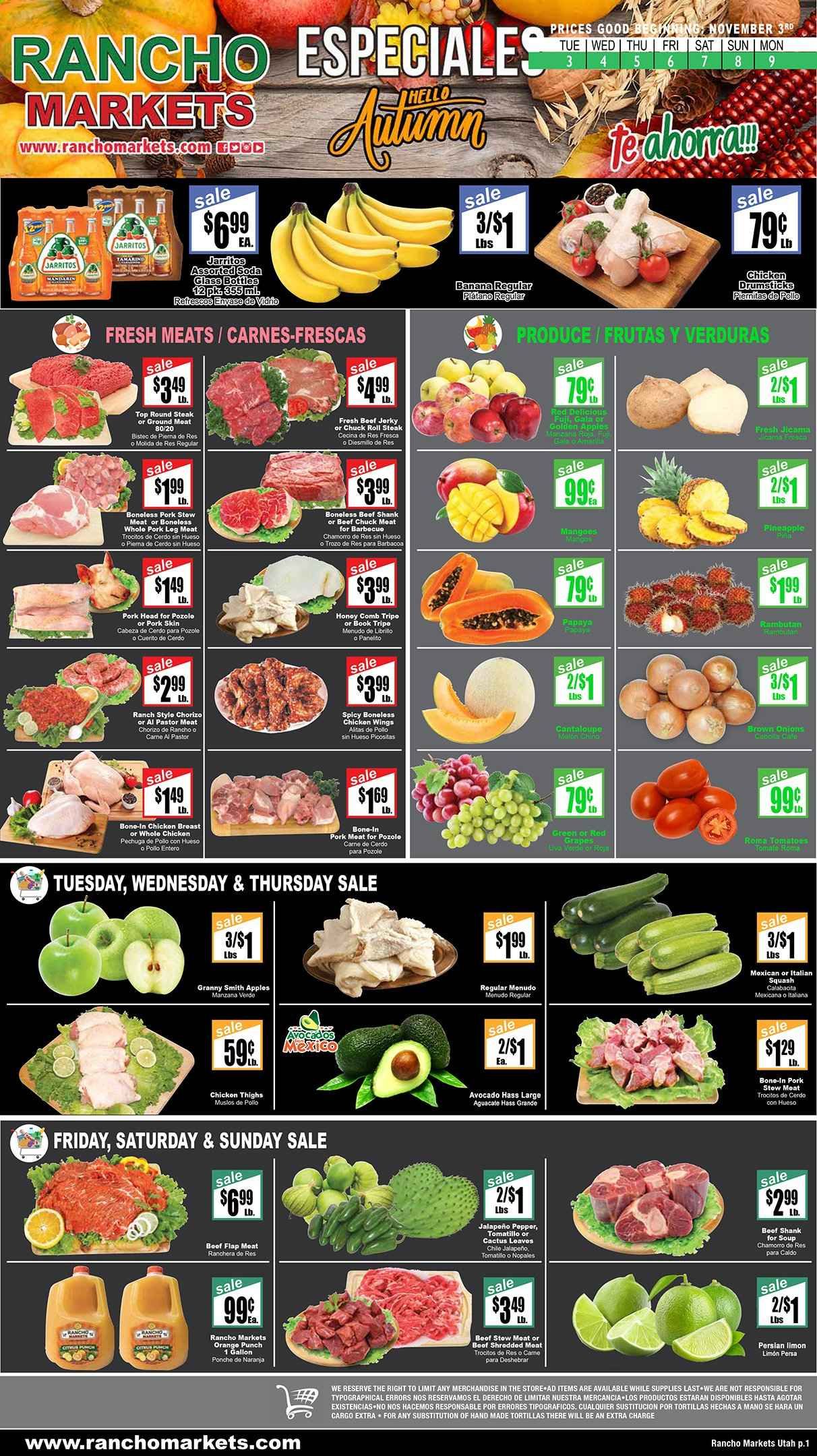 Rancho Markets Weekly Ad Flyer November 3 to November 9