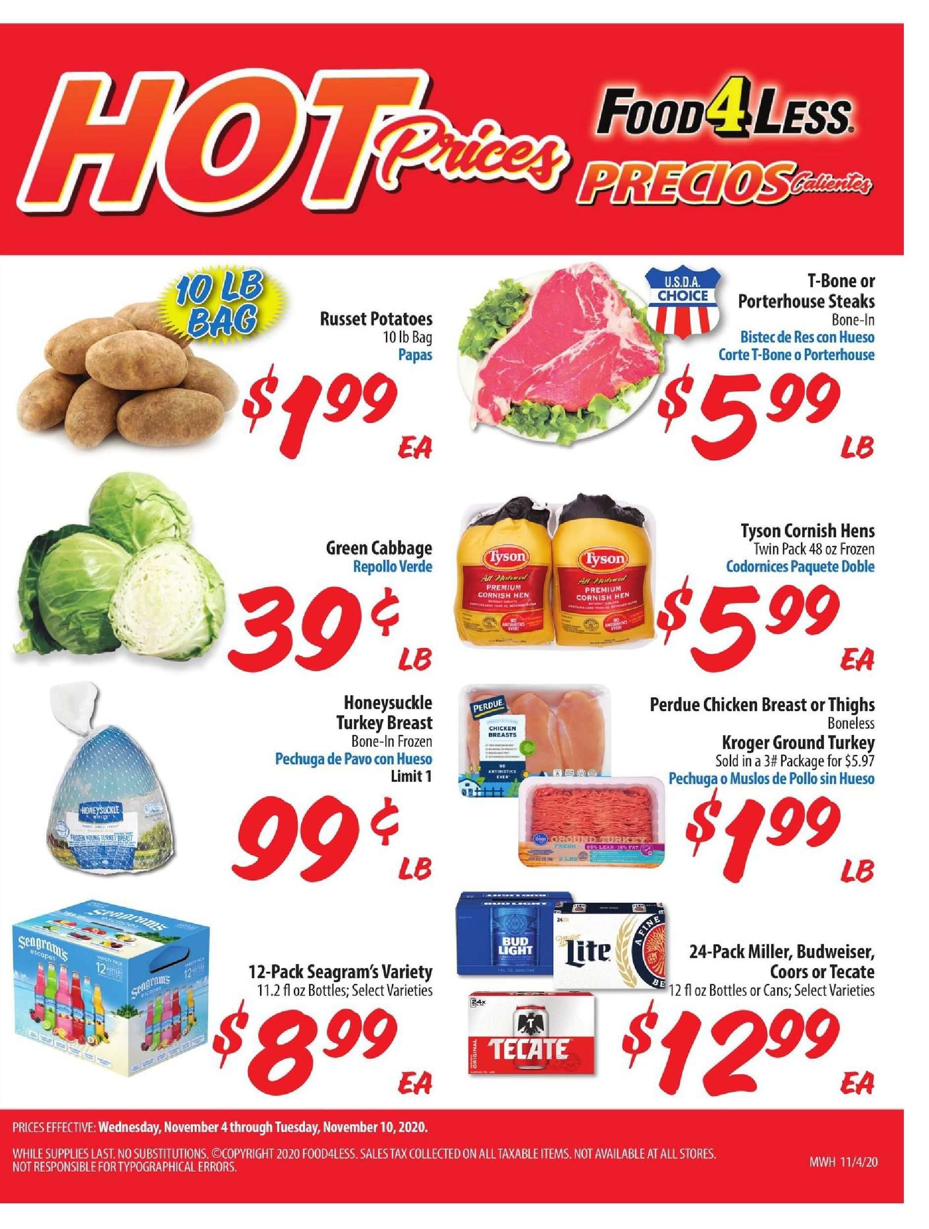 Food 4 Less (IL) Weekly Ad Flyer November 4 to November 10