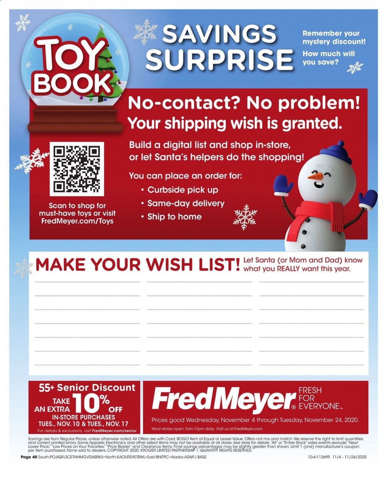 Fred Meyer (DC, DE, NJ, NY, PA, VA) Weekly Ad Flyer November 4 to November 24