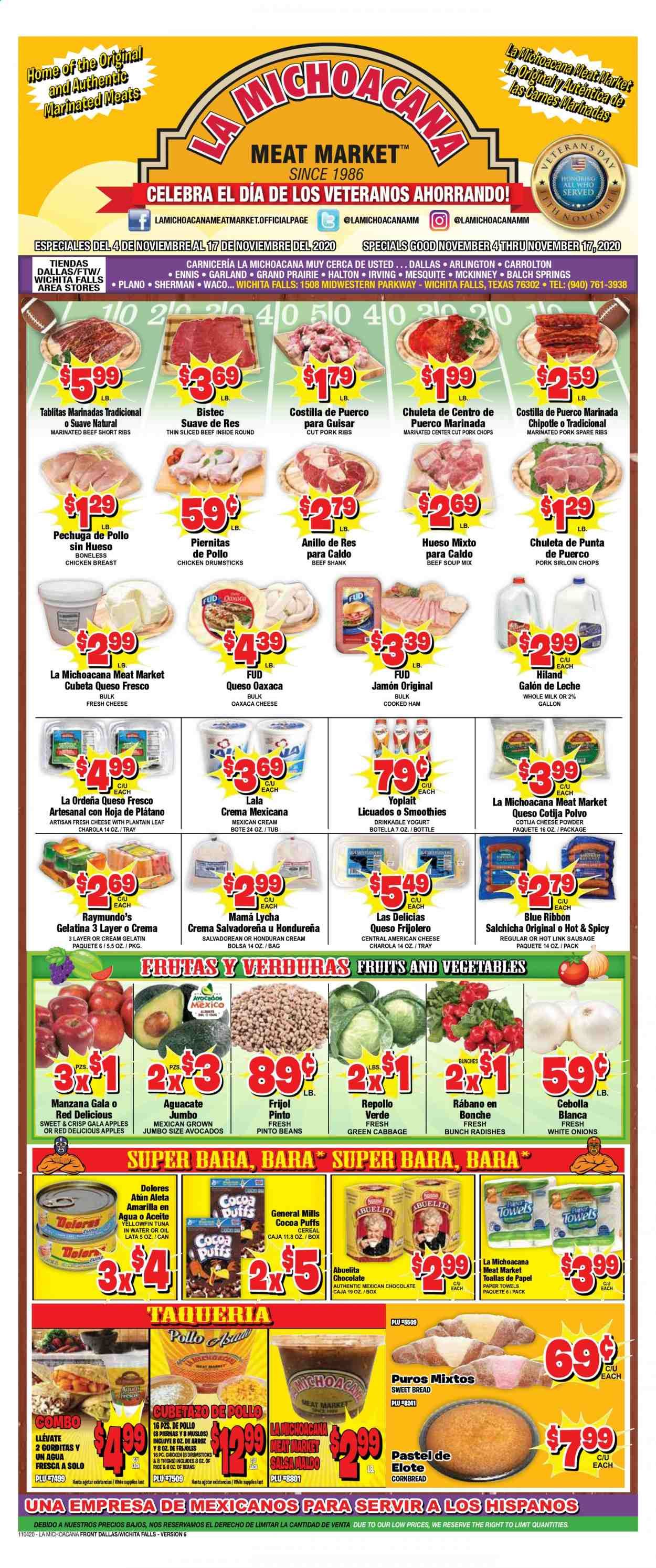 La Michoacana Meat Market (OK, TX) Weekly Ad Flyer November 4 to November 17
