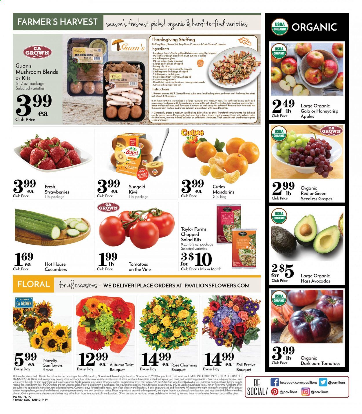 Pavilions (CA) Weekly Ad Flyer November 4 to November 10
