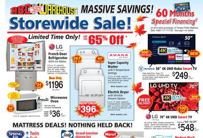 ABC Warehouse Weekly Ad Flyer November 1 to November 7