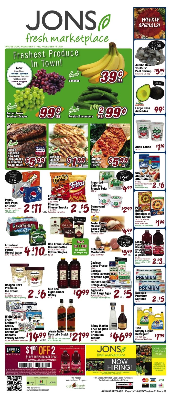 JONS Fresh Marketplace Weekly Ad Flyer November 4 to November 10, 2020