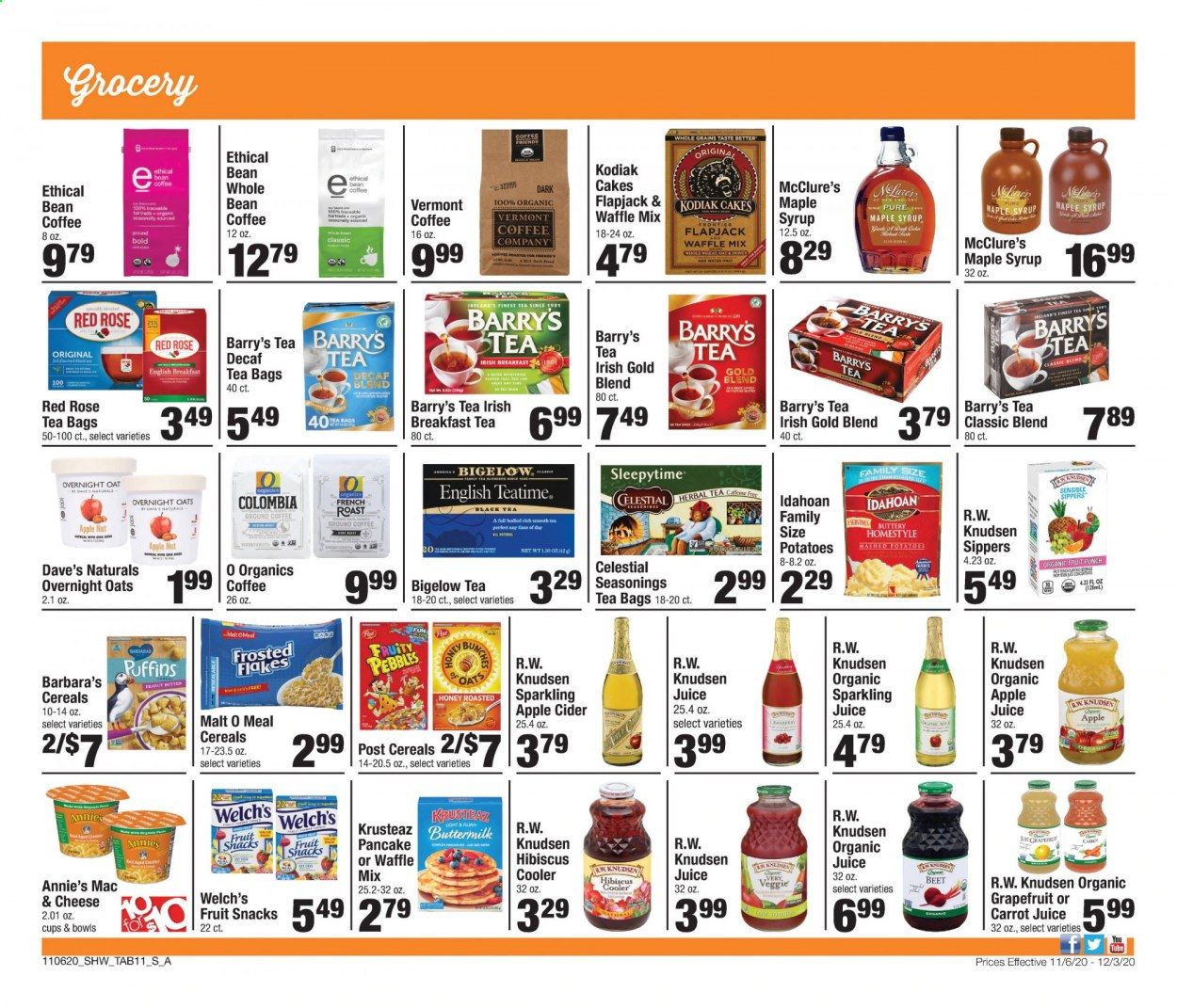Shaw’s (MA, ME, NH, RI, VT) Weekly Ad Flyer November 6 to December 3