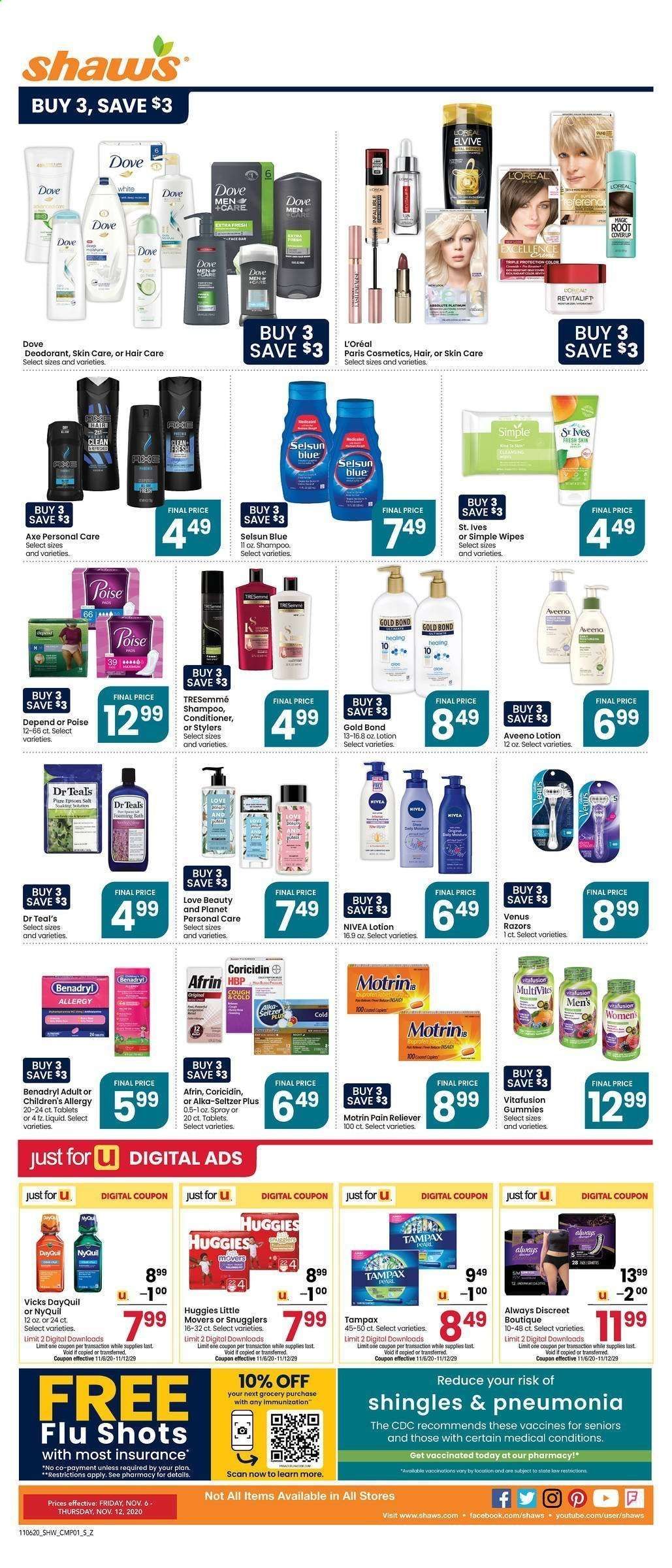 Shaw’s (MA, ME, NH, RI, VT) Weekly Ad Flyer November 6 to November 12