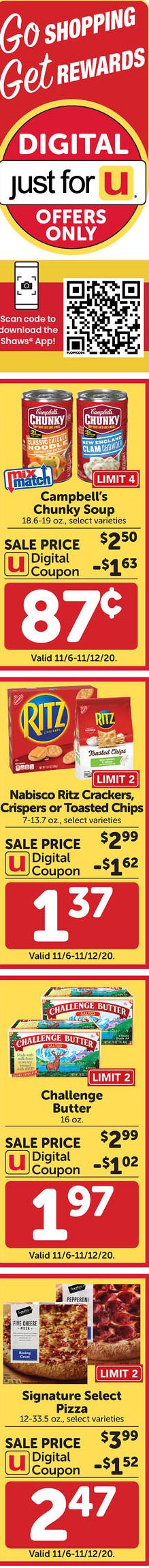 Shaw’s (MA, ME, NH, RI, VT) Weekly Ad Flyer November 6 to November 12