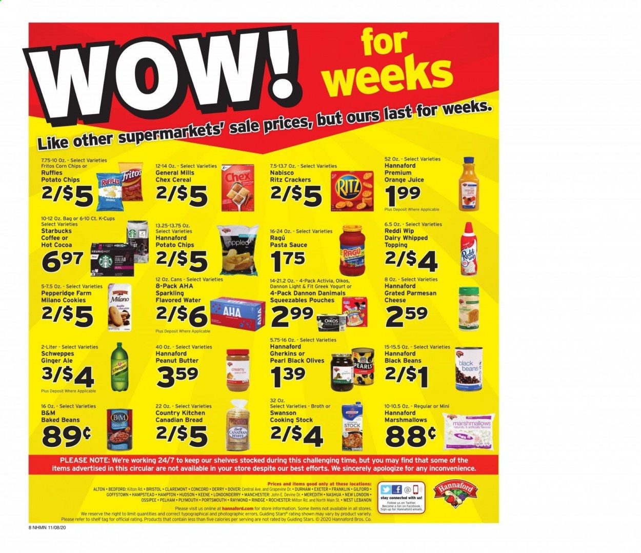 Hannaford (NH) Weekly Ad Flyer November 8 to November 14