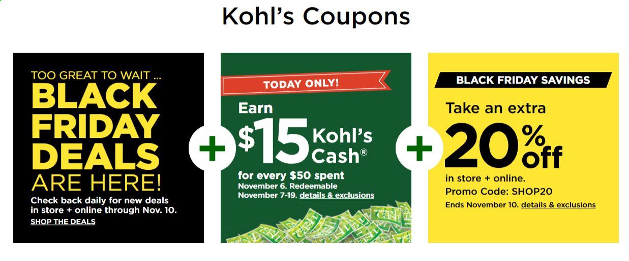 Kohl's Weekly Ad Flyer November 6 to November 10