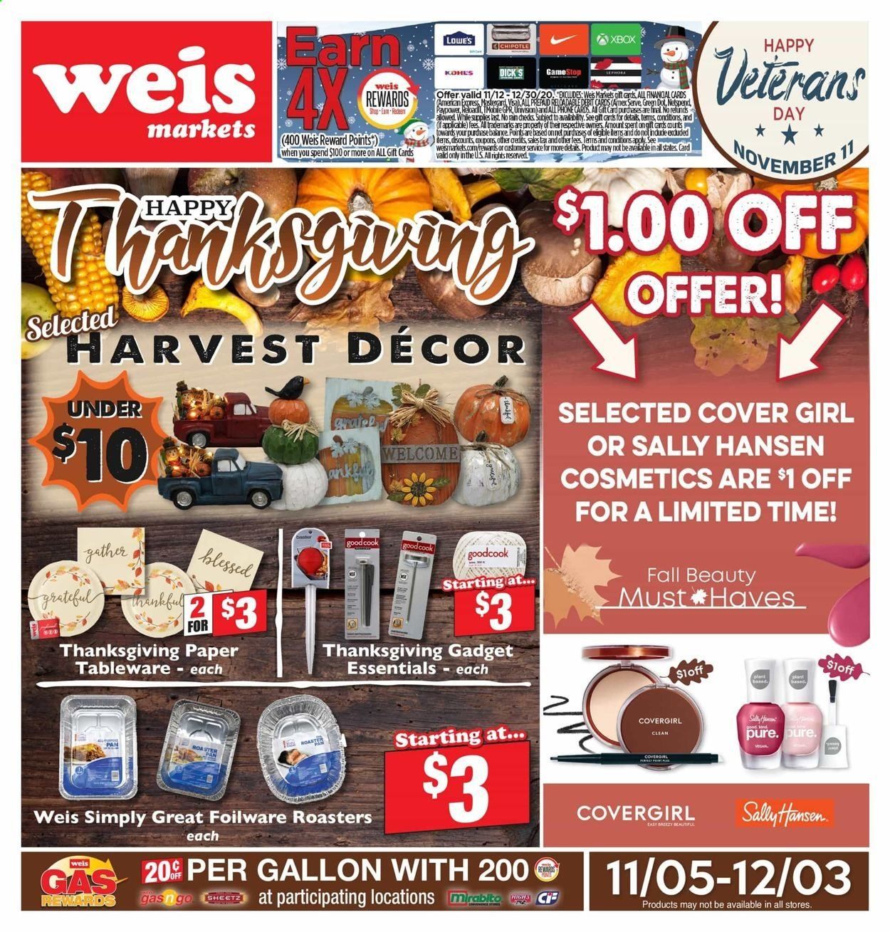 Weis Weekly Ad Flyer November 5 to December 3