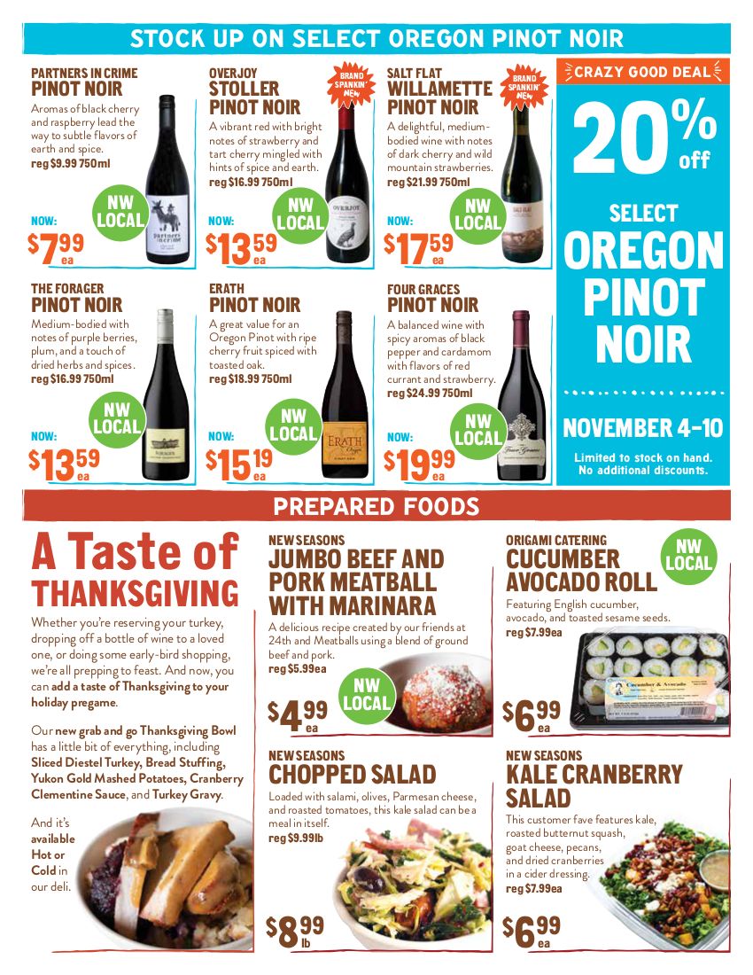 New Seasons Market (OR) Weekly Ad Flyer November 4 to November 10, 2020