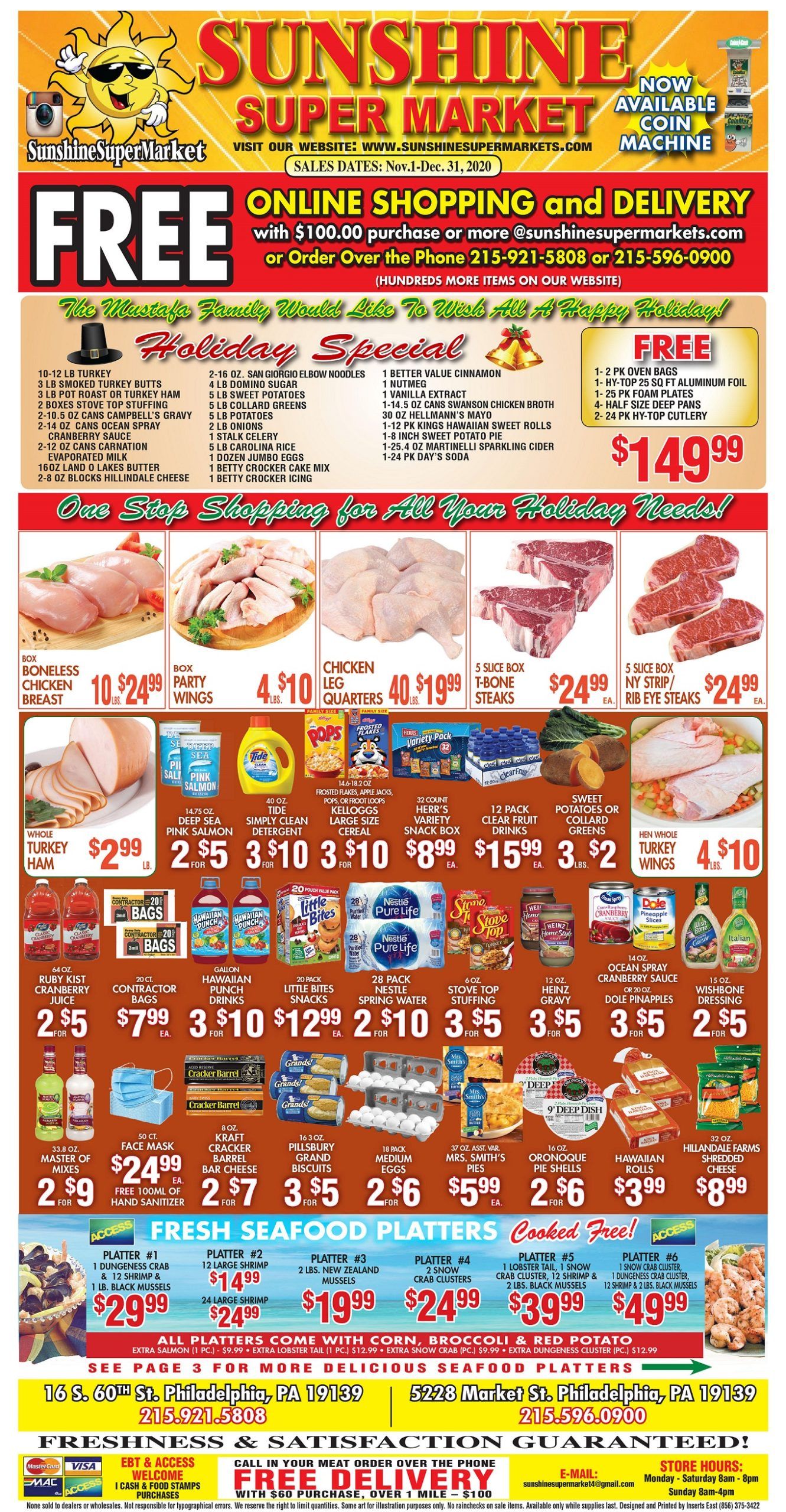 Sunshine Supermarket Monthly Ad Flyer November 1 to December 31, 2020