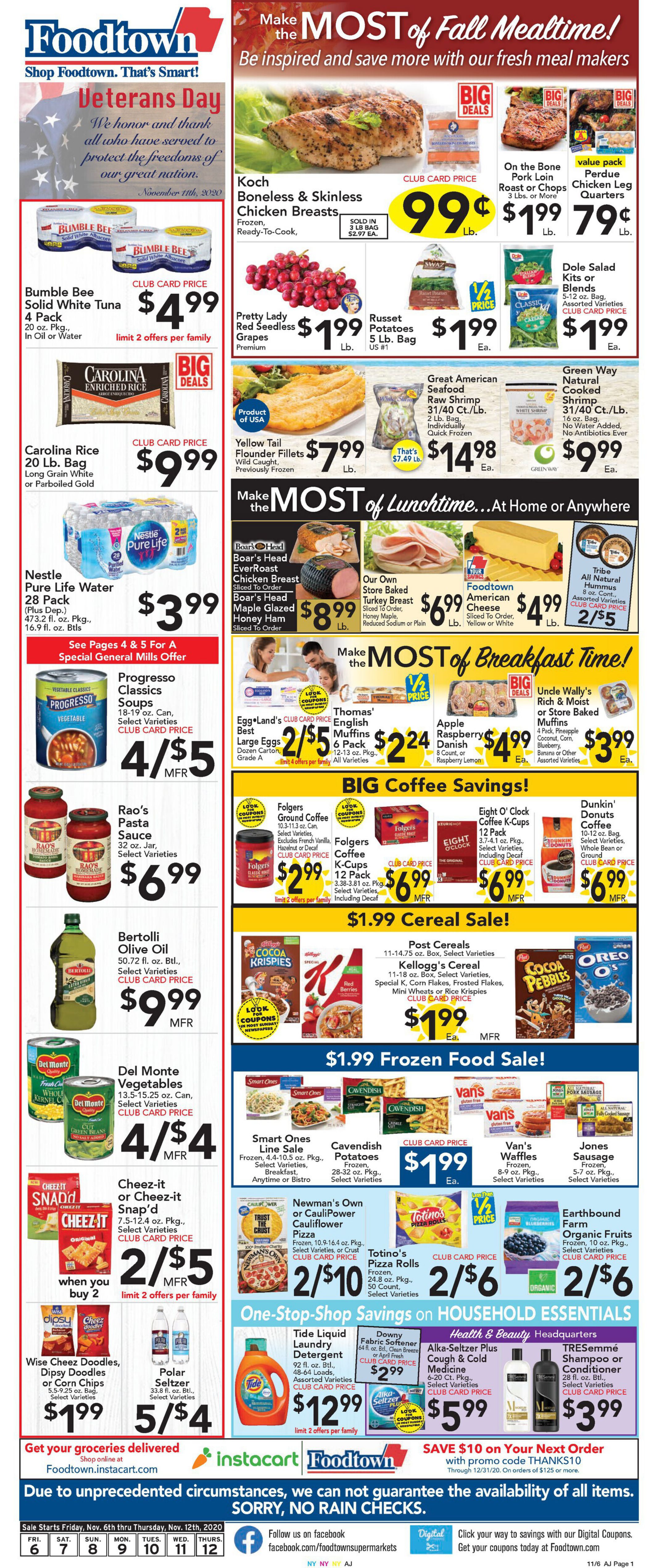 Foodtown Weekly Ad Flyer November 6 to November 12, 2020