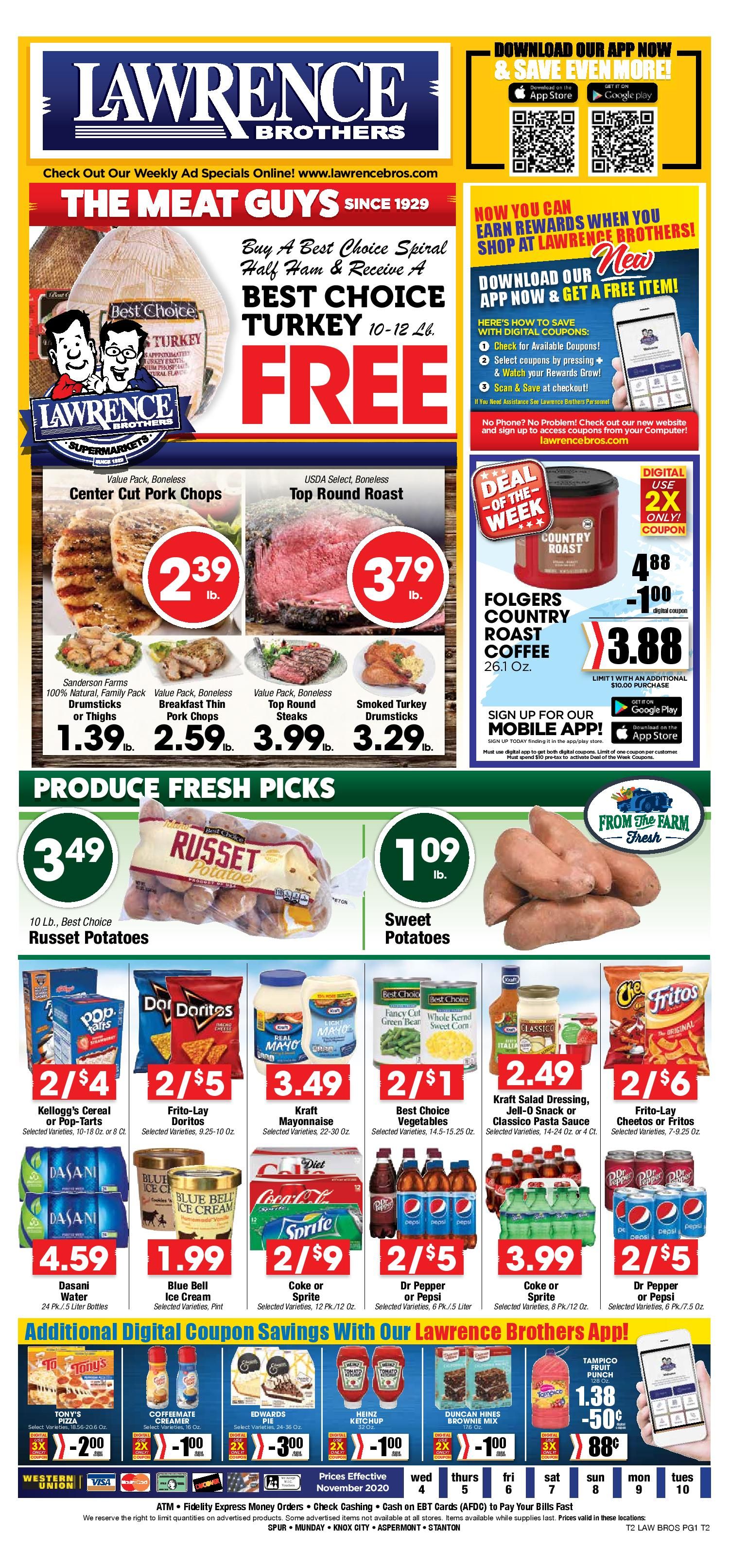 Lawrence Bros Weekly Ad Flyer November 4 to November 11, 2020