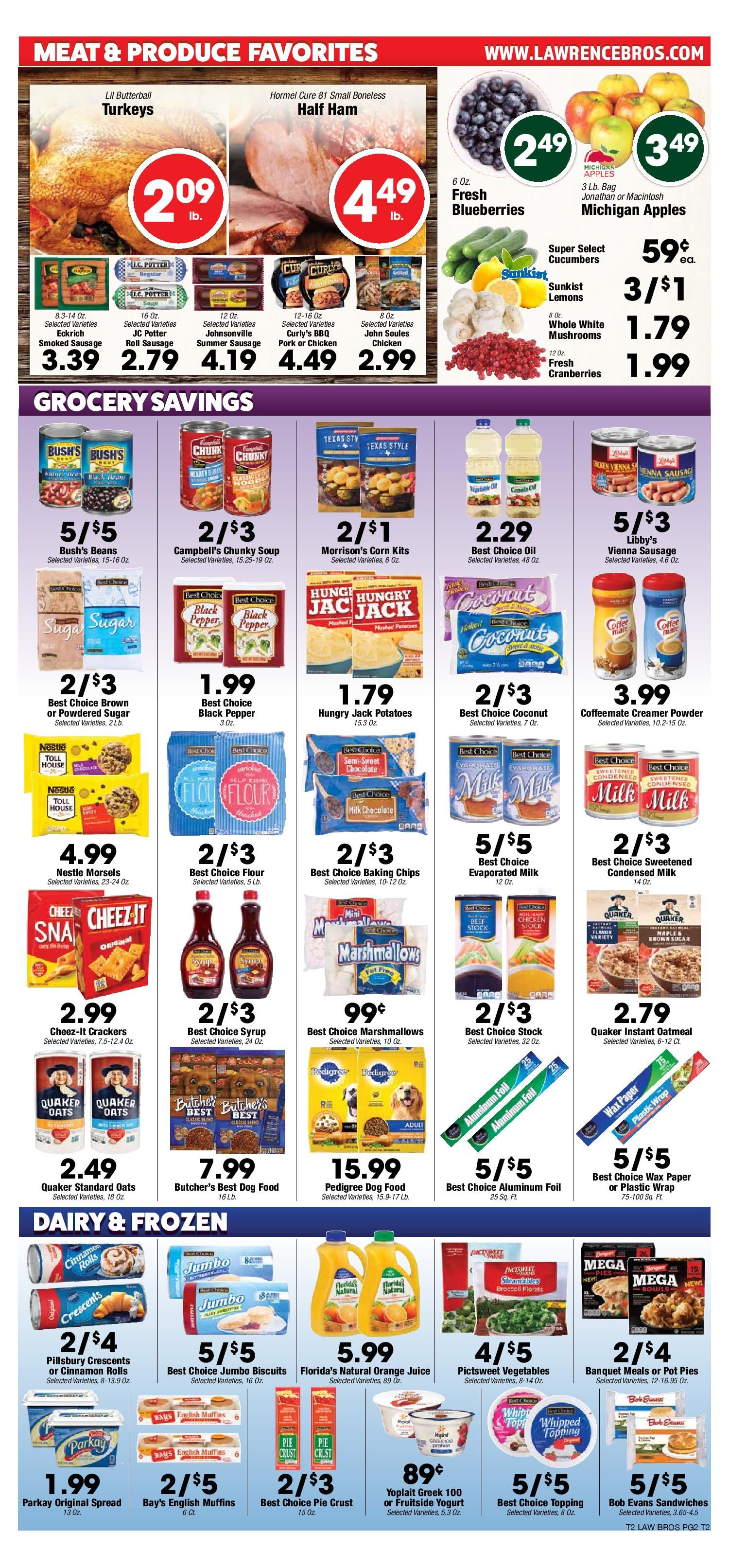 Lawrence Bros Weekly Ad Flyer November 4 to November 11, 2020