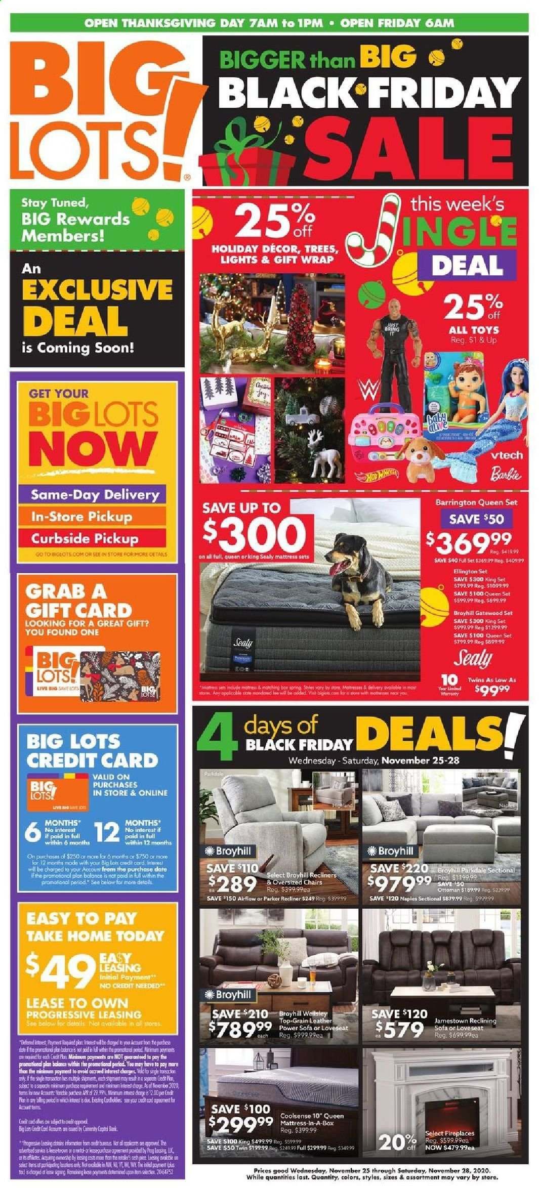Big Lots Weekly Ad Flyer November 25 to November 28