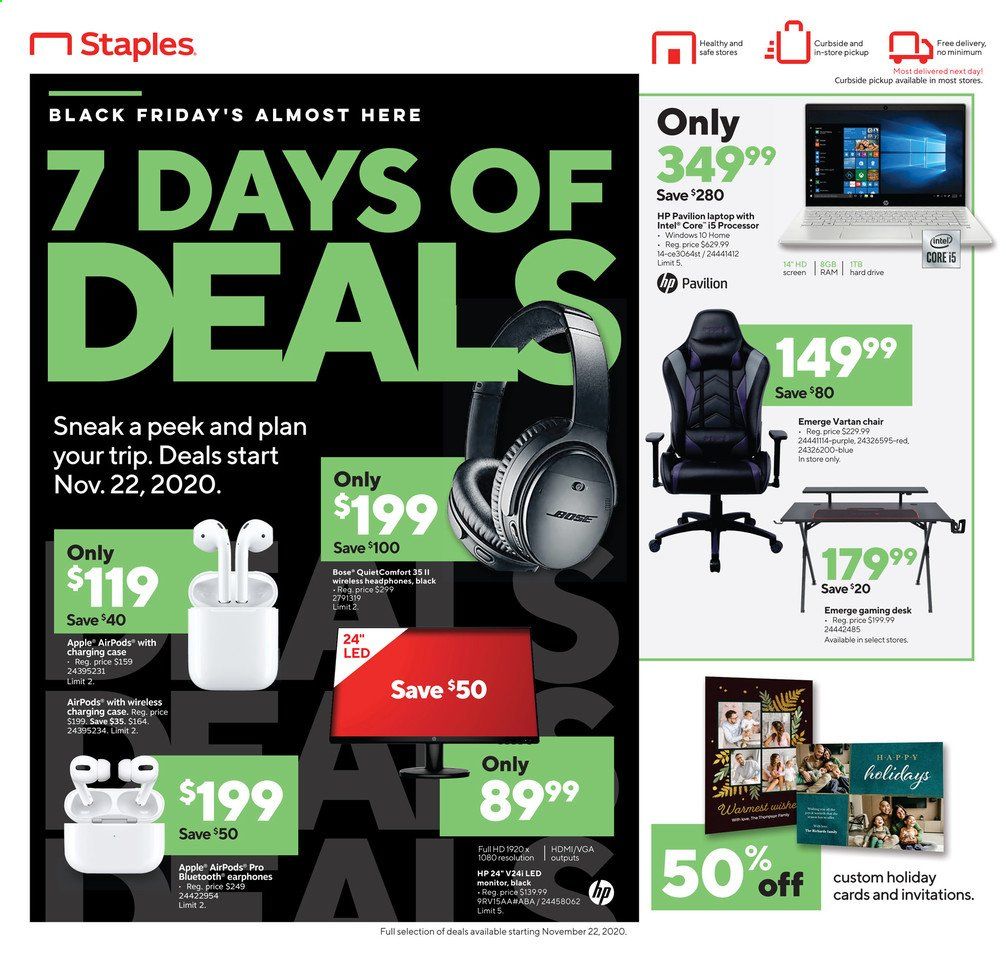 Staples Weekly Ad Flyer November 8 to November 14