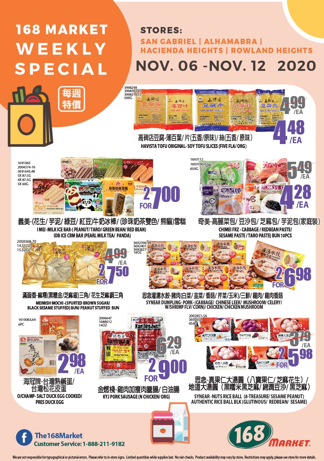 168 Market (CA) Weekly Ad Flyer November 6 to November 12, 2020