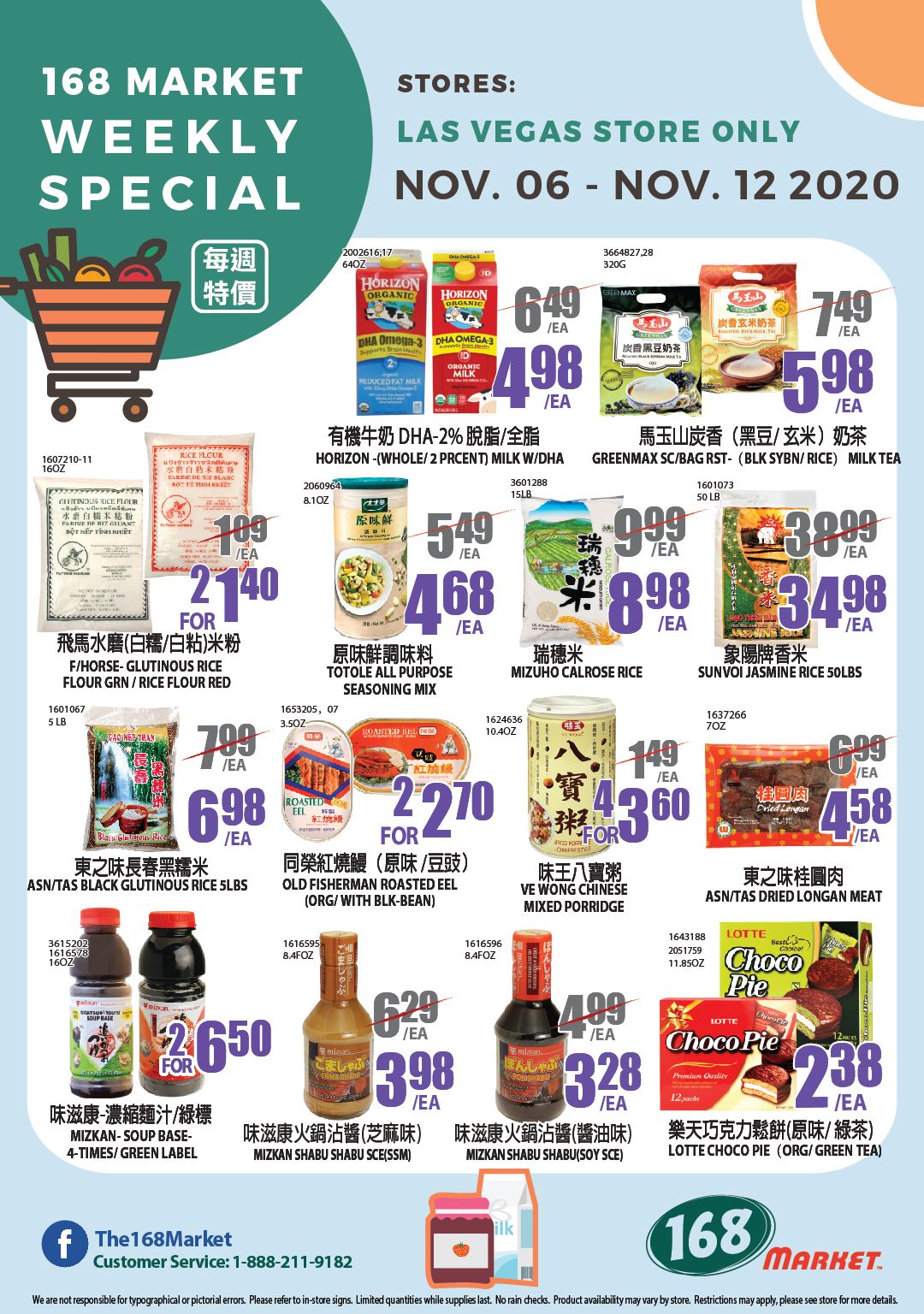 168 Market (NV) Weekly Ad Flyer November 6 to November 12, 2020