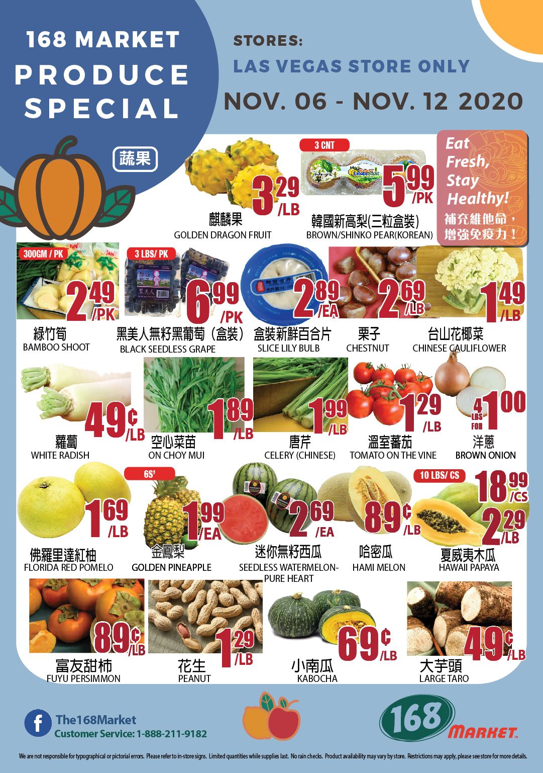 168 Market (NV) Weekly Ad Flyer November 6 to November 12, 2020