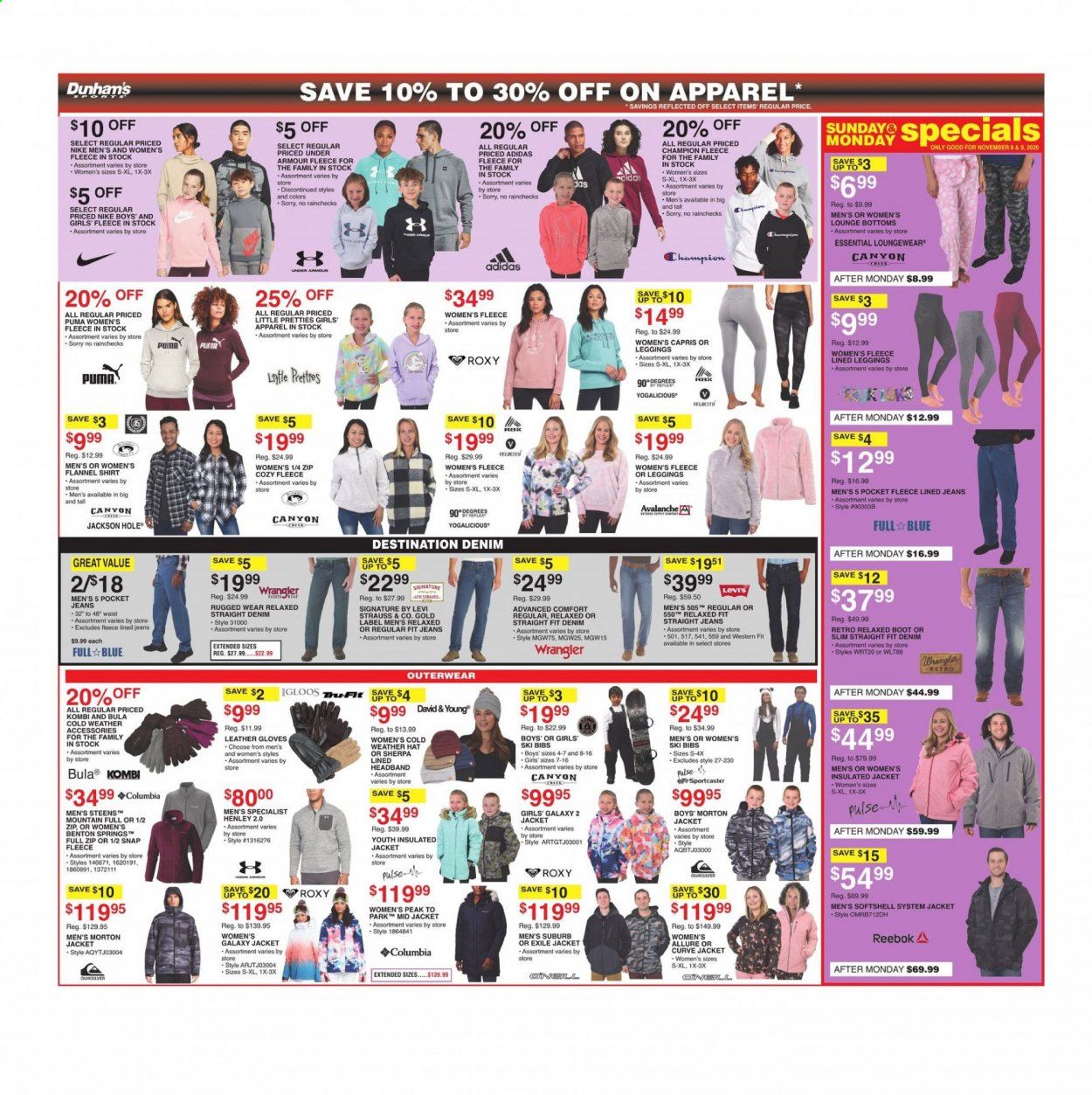 Dunham's Sports Weekly Ad Flyer November 7 to November 12