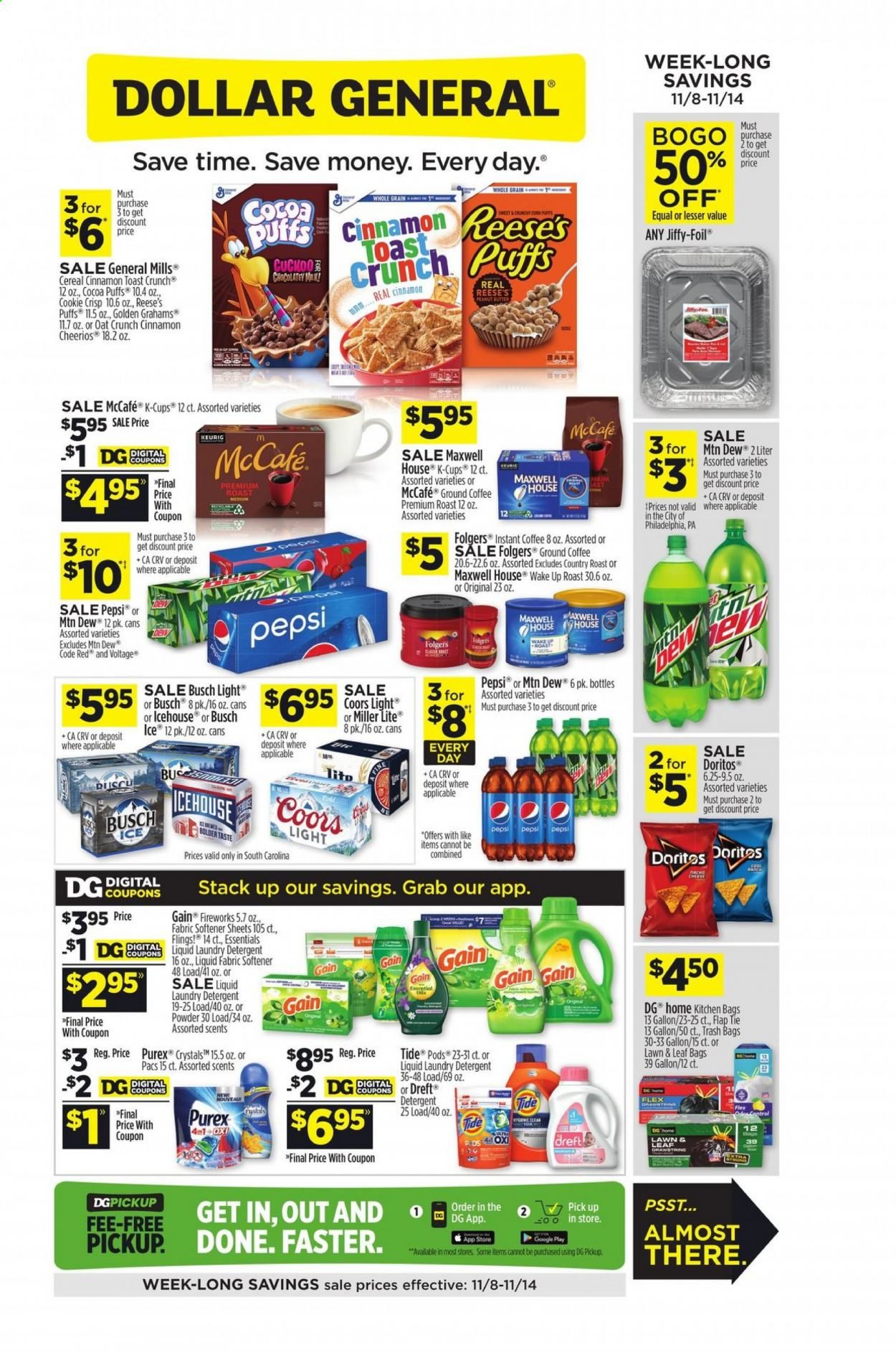 Dollar General (SC) Weekly Ad Flyer November 8 to November 14