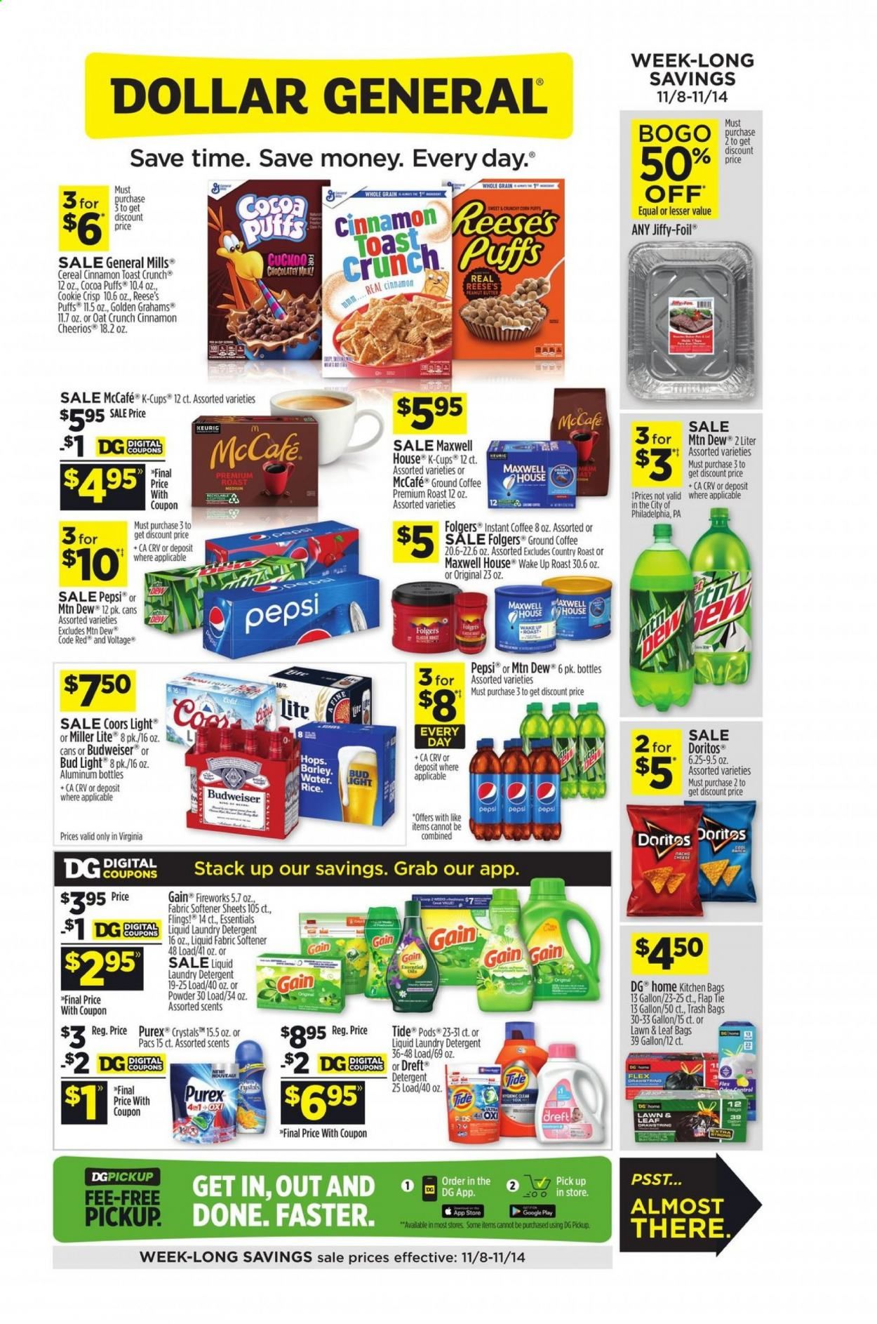 Dollar General (VA) Weekly Ad Flyer November 8 to November 14