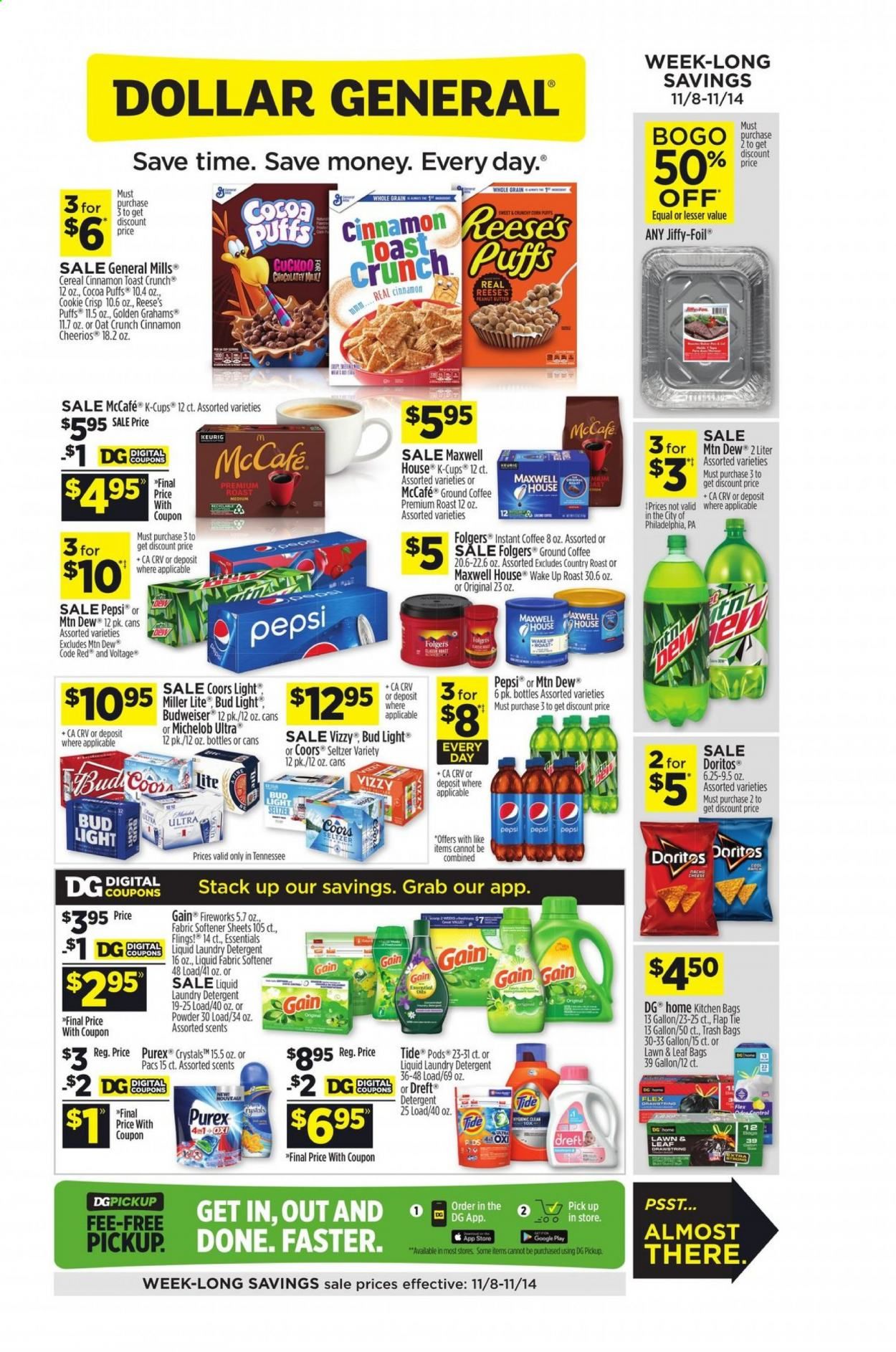 Dollar General (TN) Weekly Ad Flyer November 8 to November 14